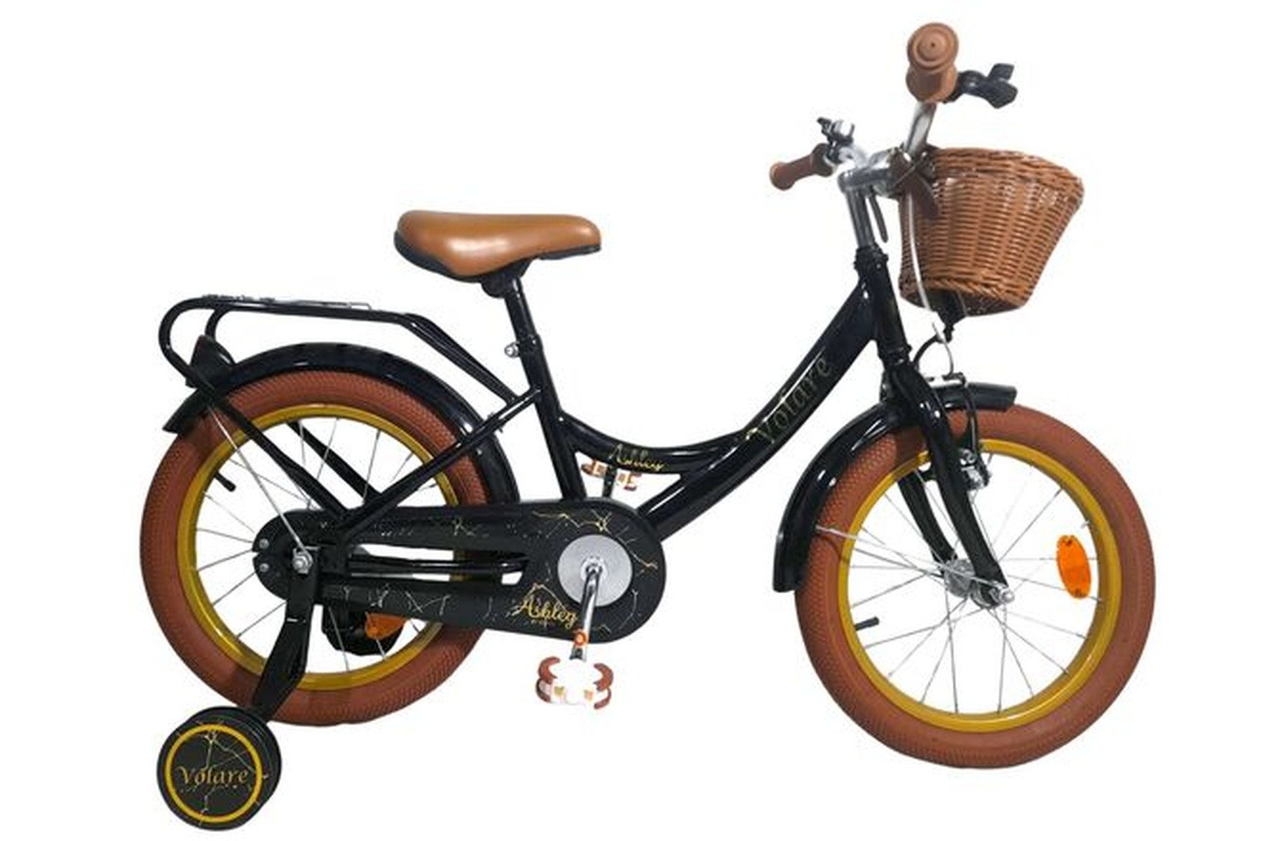 Kinderfahrrad Ashley 12 Zoll für Mädchen – Schwarz, zwei Handbremsen, verstellbar