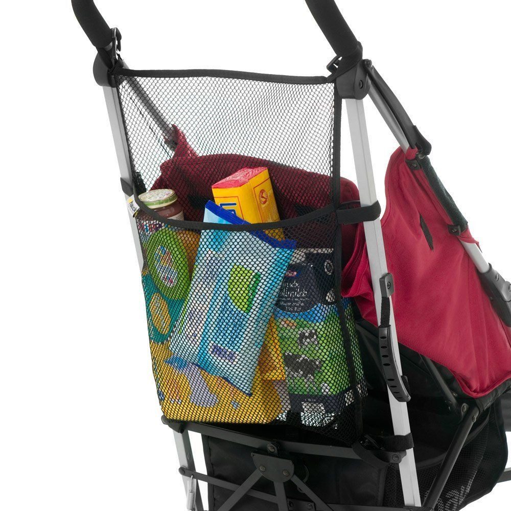Hauck Kinderwagen-Tasche Buy Me - Schwarz, Universal Einkaufsnetz Netz für Kinderwagen, Buggy, Sportwagen