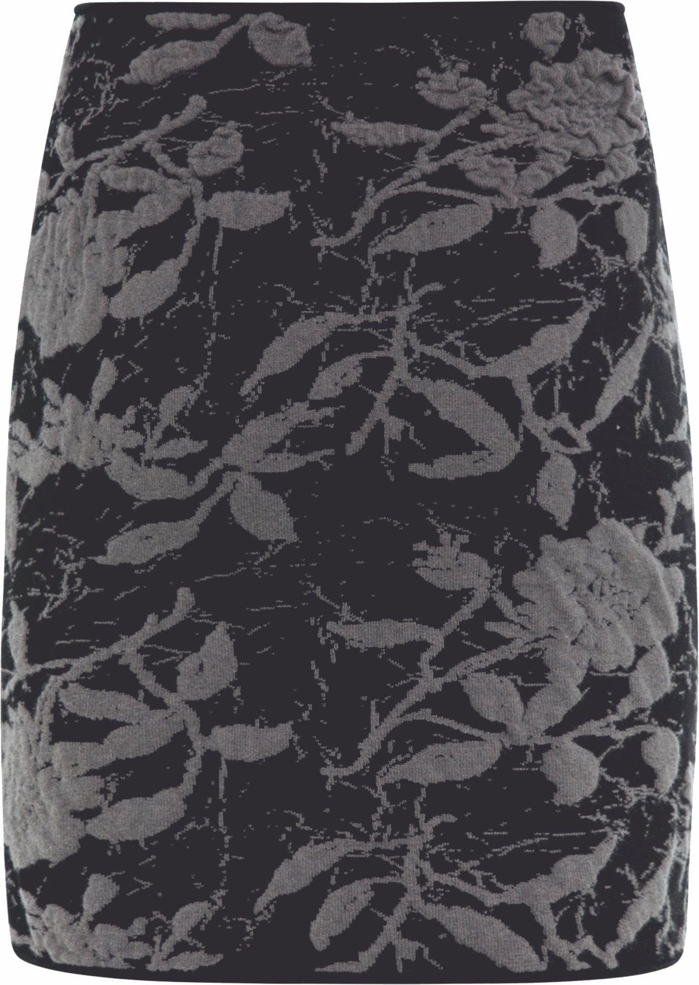 MIA MAI Strickrock HELEN (mit Gummibund) florale 3D gestrickte Muster Nero-Mauve