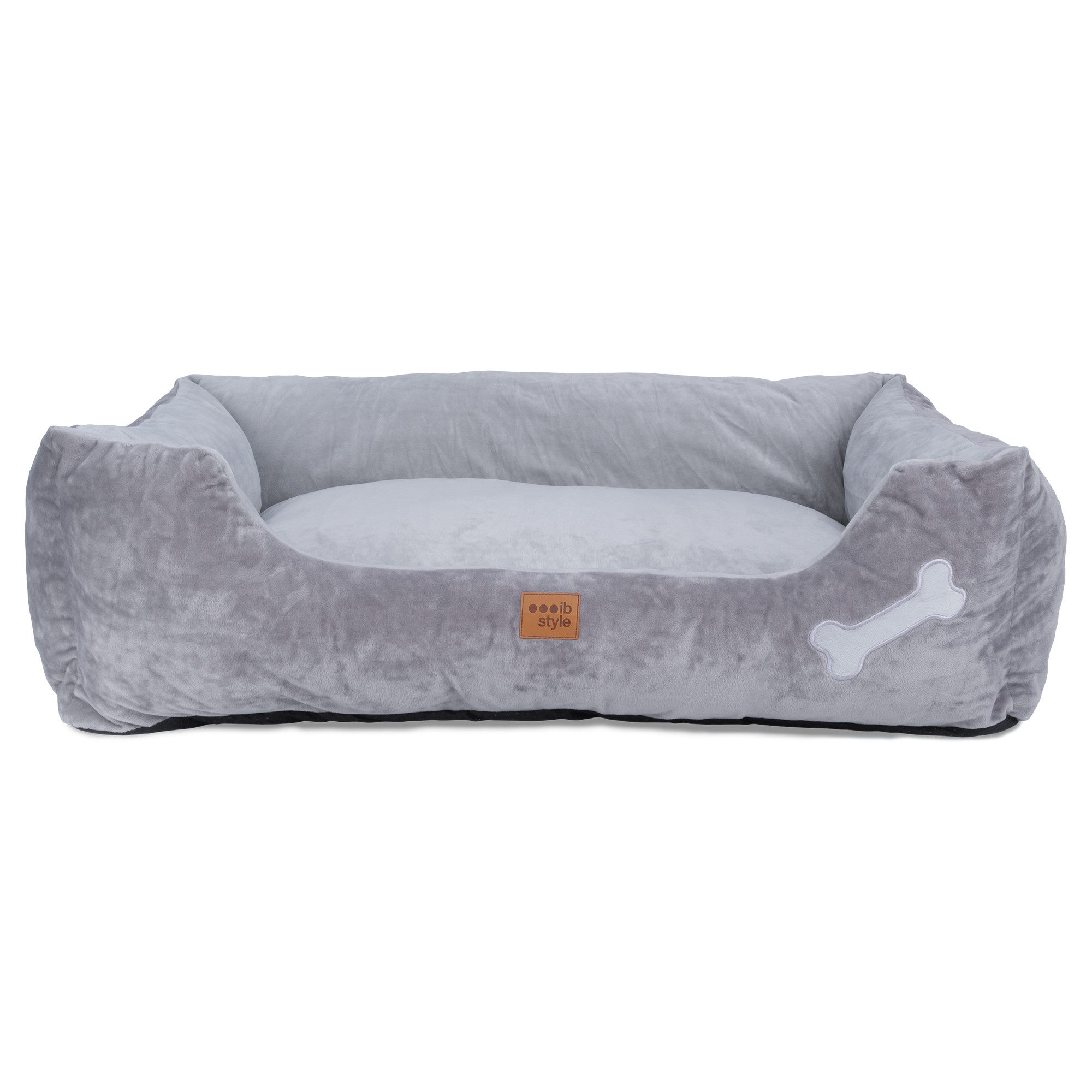 ib style Tierkissen Happy Buddy M 85x70cm Grau, Körbchen - mit Reißverschluss - Anti-Rutsch Unterseite