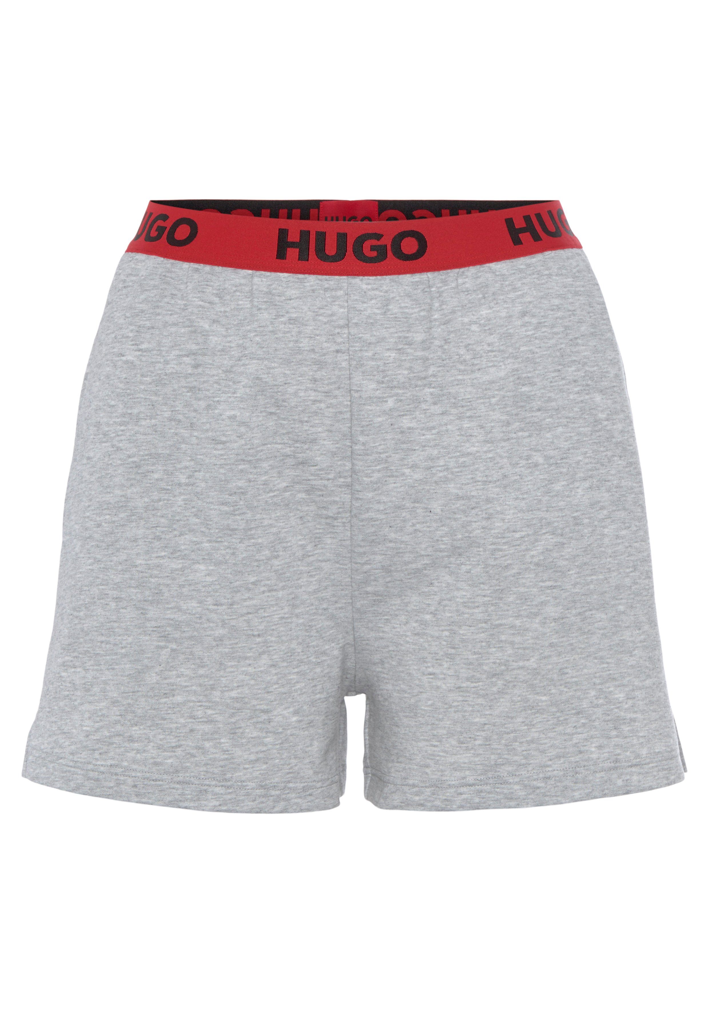HUGO Sweatshorts 01 Logo-Elastikbund Hugo mit Grey LOGO_SHORTS Medium 10249156 SPORTY 036