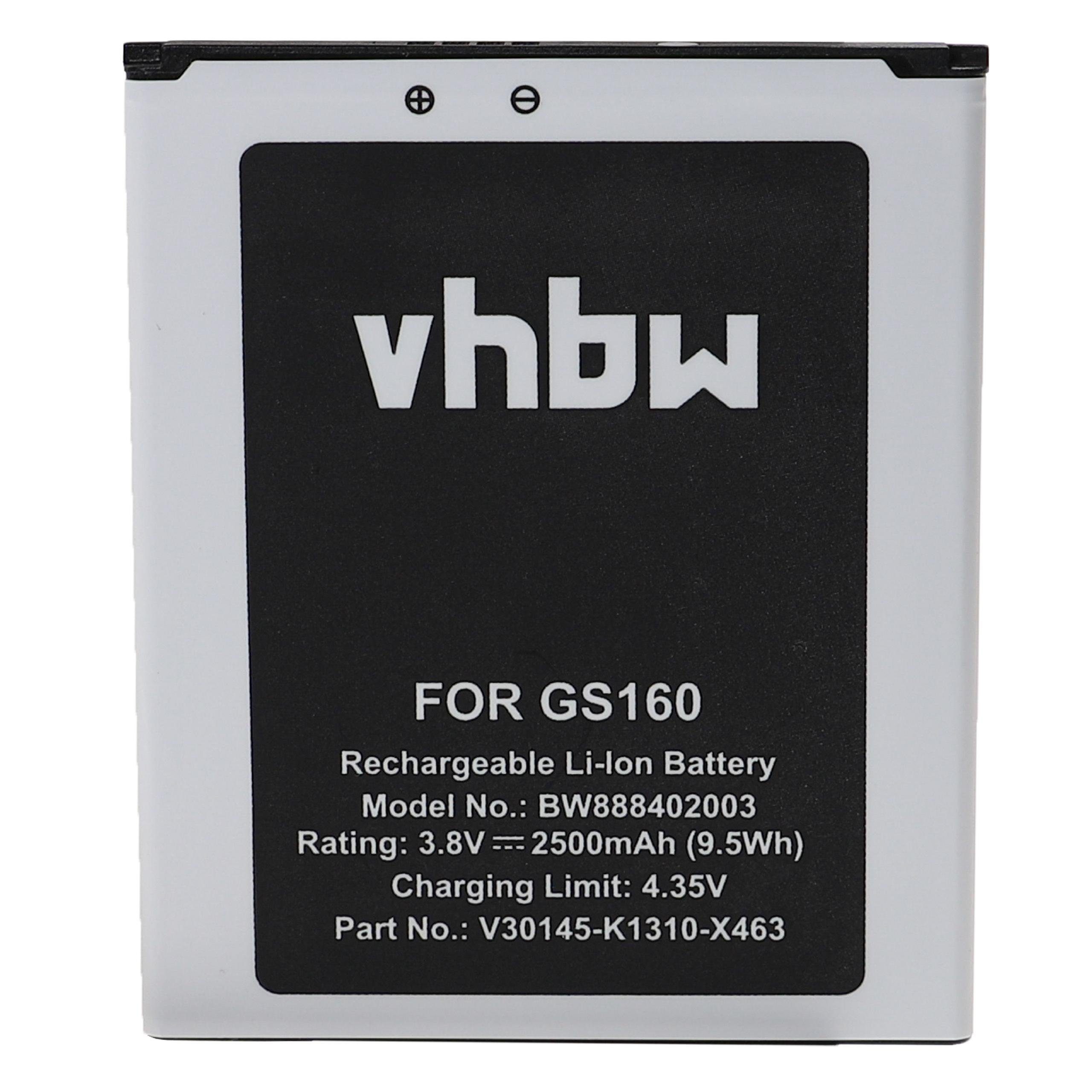 vhbw kompatibel mit Gigaset GS160 Smartphone-Akku Li-Ion 2500 mAh (3,8 V)