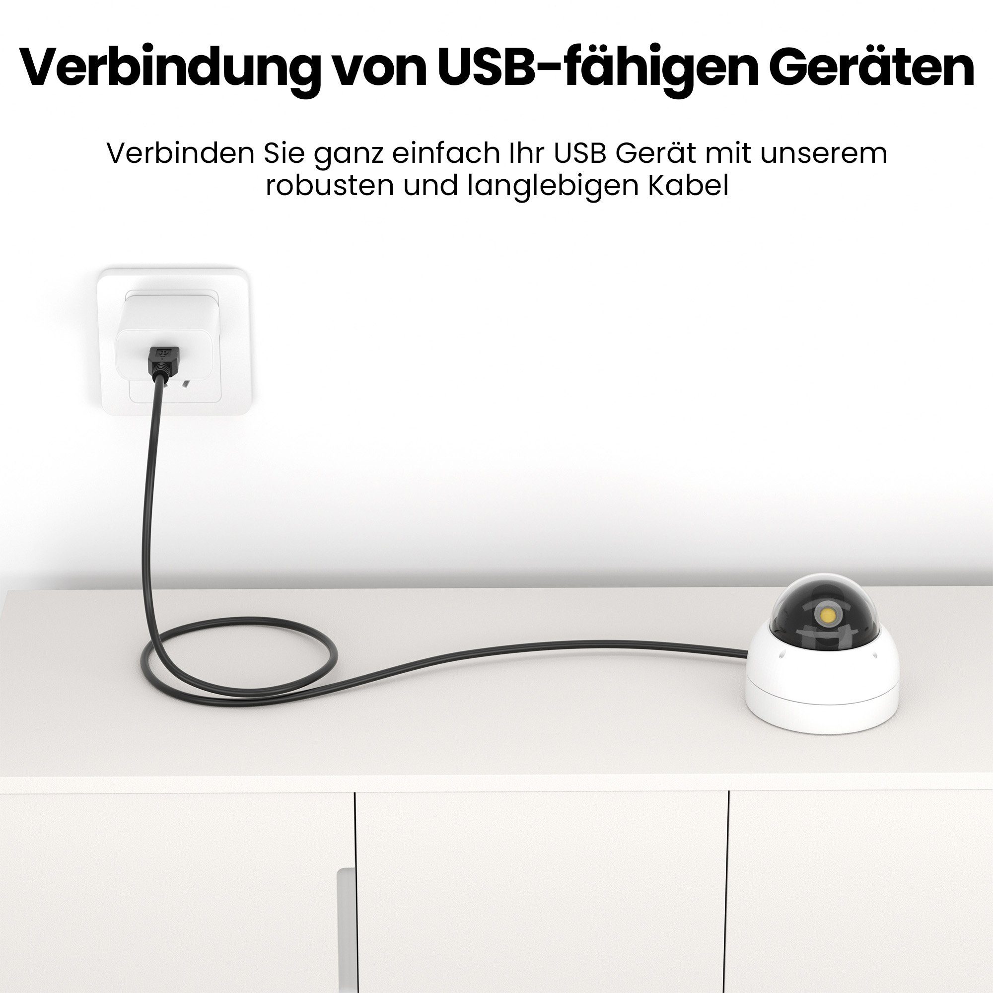 JAMEGA USB Kabel - Datenkabel USB A zu USB A Verbindungskabel USB-Kabel, USB Typ A, USB A (100 cm) – Bild 4 von 5