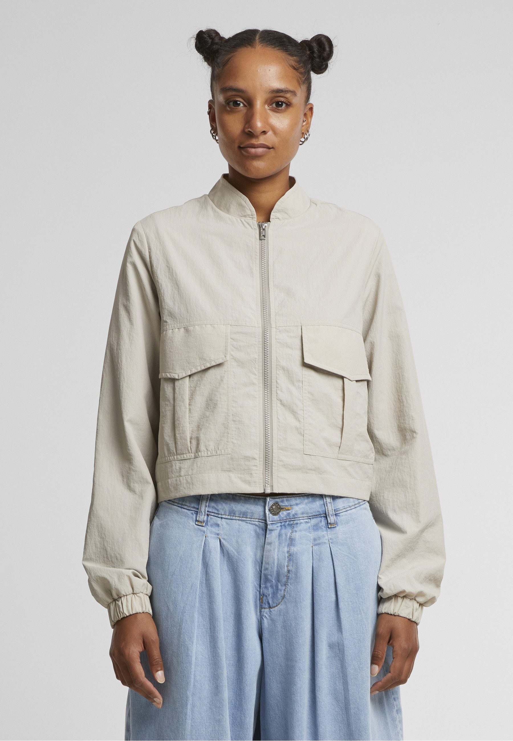 URBAN CLASSICS Windbreaker Urban Classics Ladies Short Crinkle Jacket (1-St)