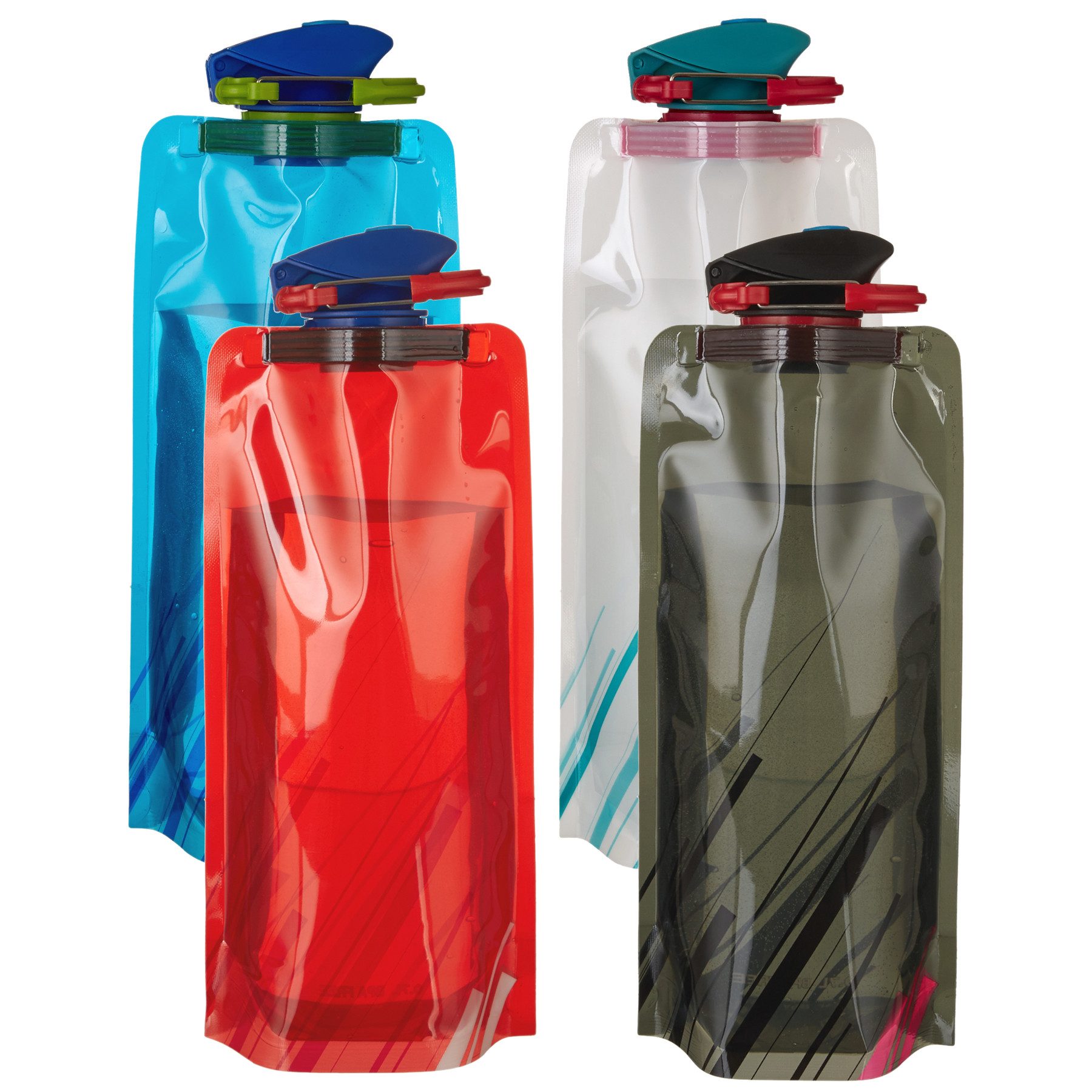 scarlet products Trinkflasche, scarlet sport Trinkflasche »Compact« 600 ML flexibel Set 4 Flaschen
