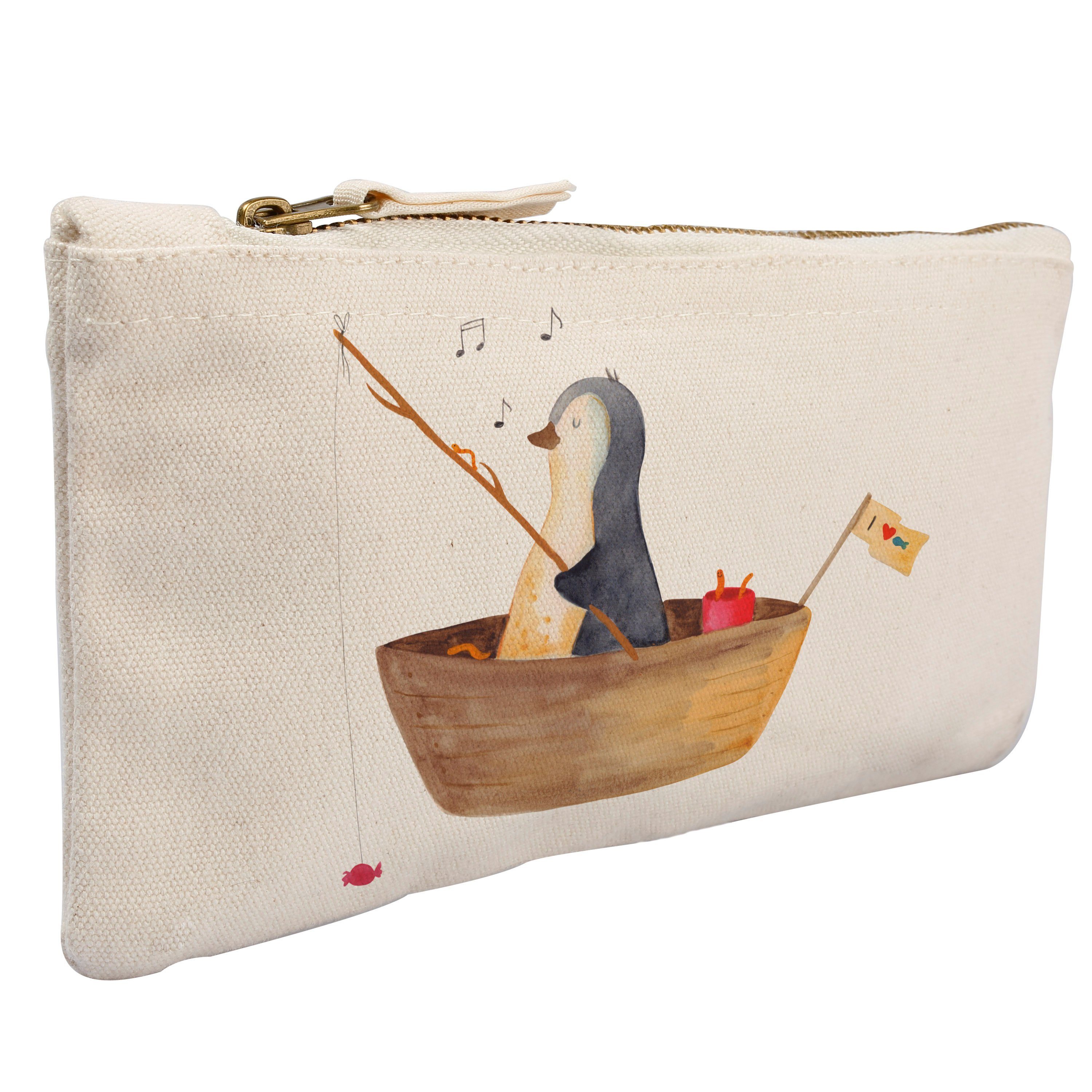 Mr. & - genießen, Pinguin - (1-tlg) Mrs. Angelboot Kosmetiktasche Panda Geschenk, verträumt, Weiß Federmappe