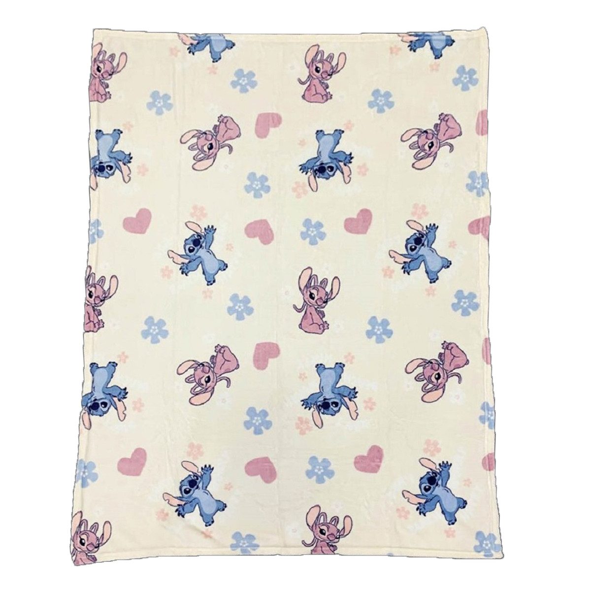 Wohndecke Kuscheldecken-Set 110x150 cm Flauschige Decke & warme Mütze, Lilo & Stitch