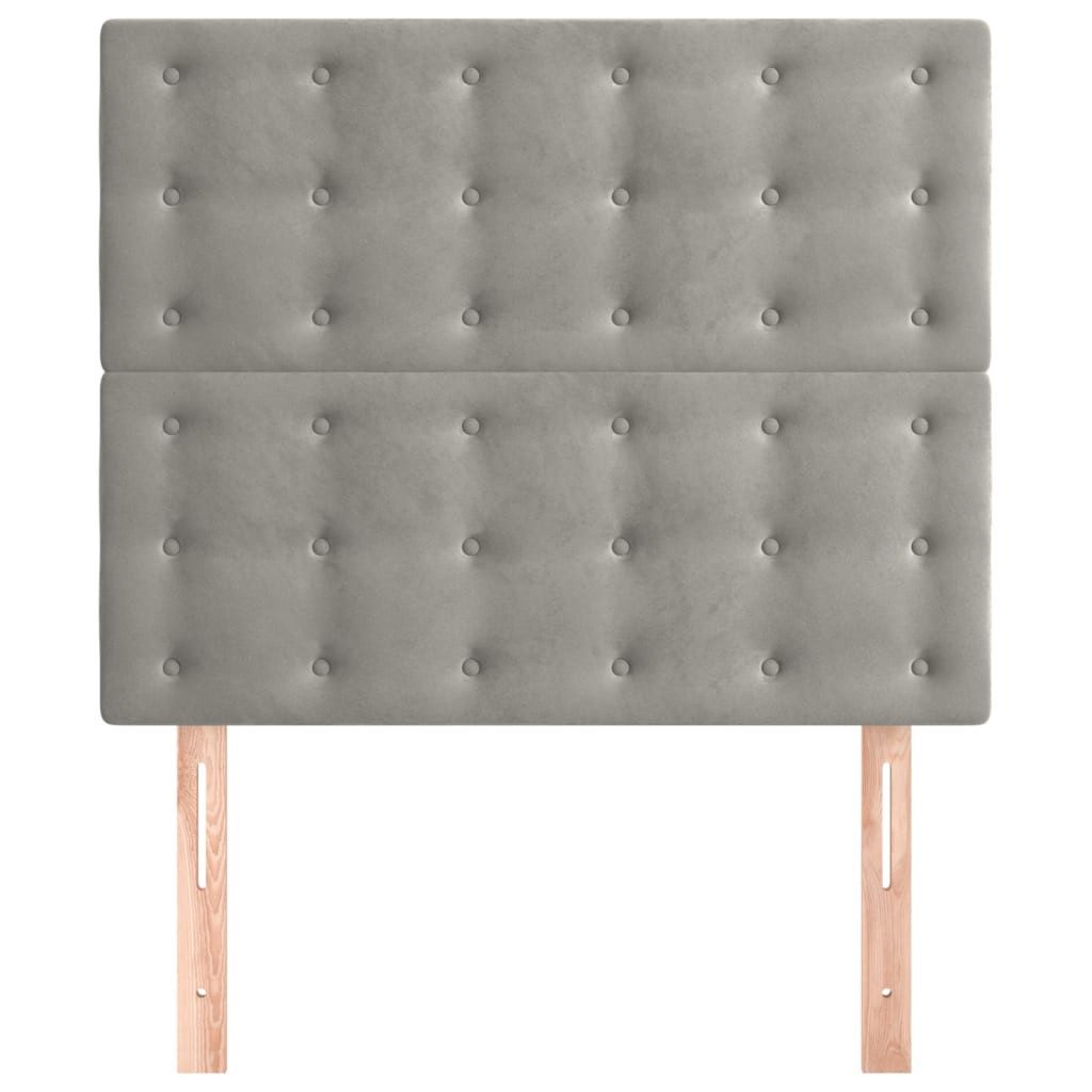 vidaXL Bett Kopfteil Hellgrau 100 x 5 x 118/128 cm Samt (1-tlg)