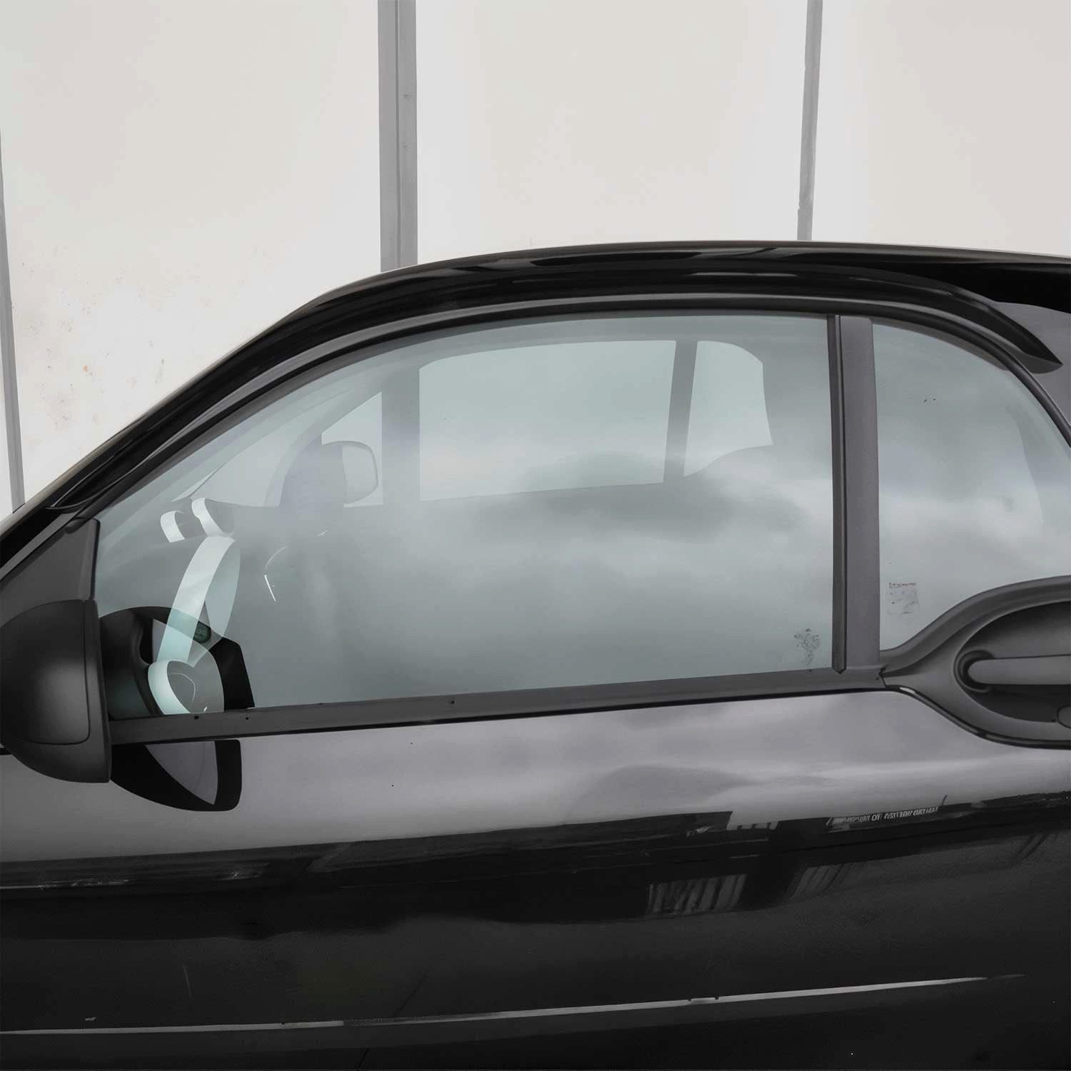 OMAC Lüftungsgitter Windabweiser für Smart ForTwo 453 Coupe 2014-2025 Dunkel Acryl 2x (2 St), Aerodynamisch, Einfache Montage, Waschstraßenfest