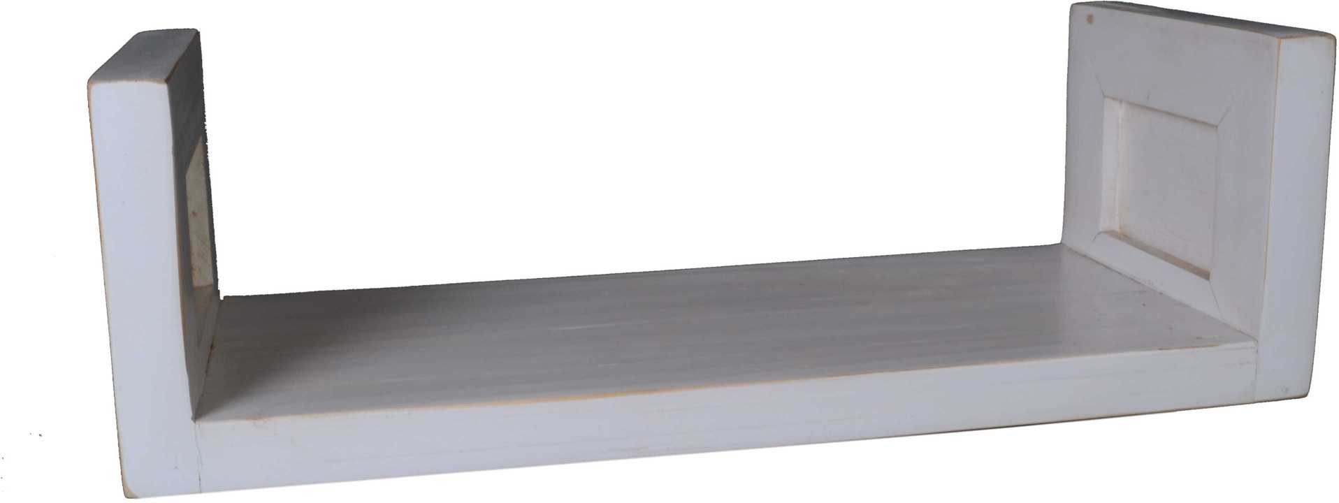 MiaMöbel Wandregal Old White, aus massivem Pinienholz Weiß