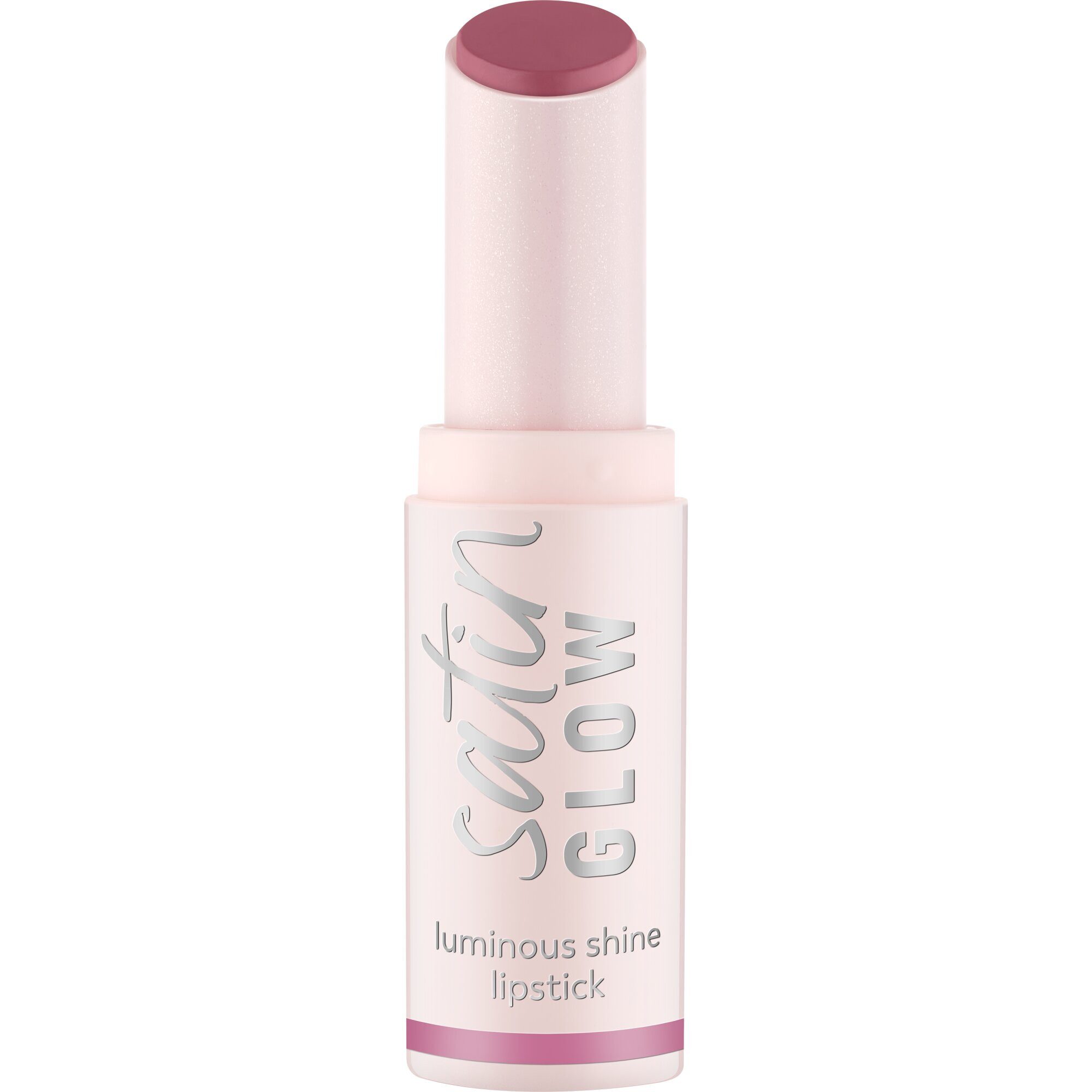 Essence Lippenstift SATIN GLOW LUMINOUS SHINE LIPSTICK, 3-tlg., Satin-Finish, langanhaltend, Farbintensiv, hohe Deckkraft