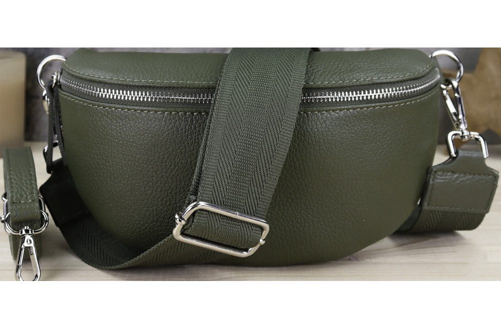 Bauchtasche Damen Echtleder Umhängetasche Brusttasche Gürteltasche