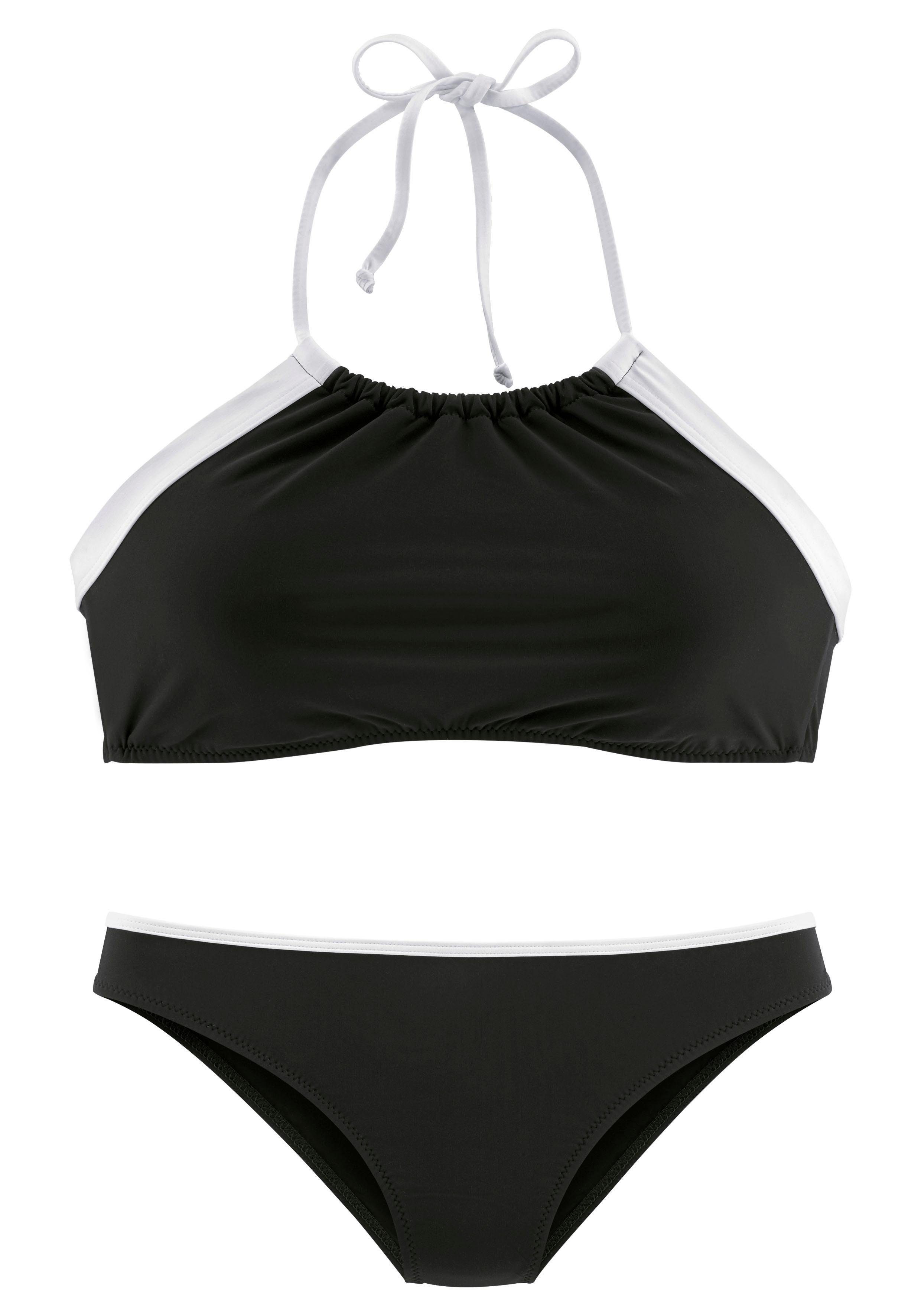 LASCANA Bustier-Bikini mit kontrastfarbener Einfassung