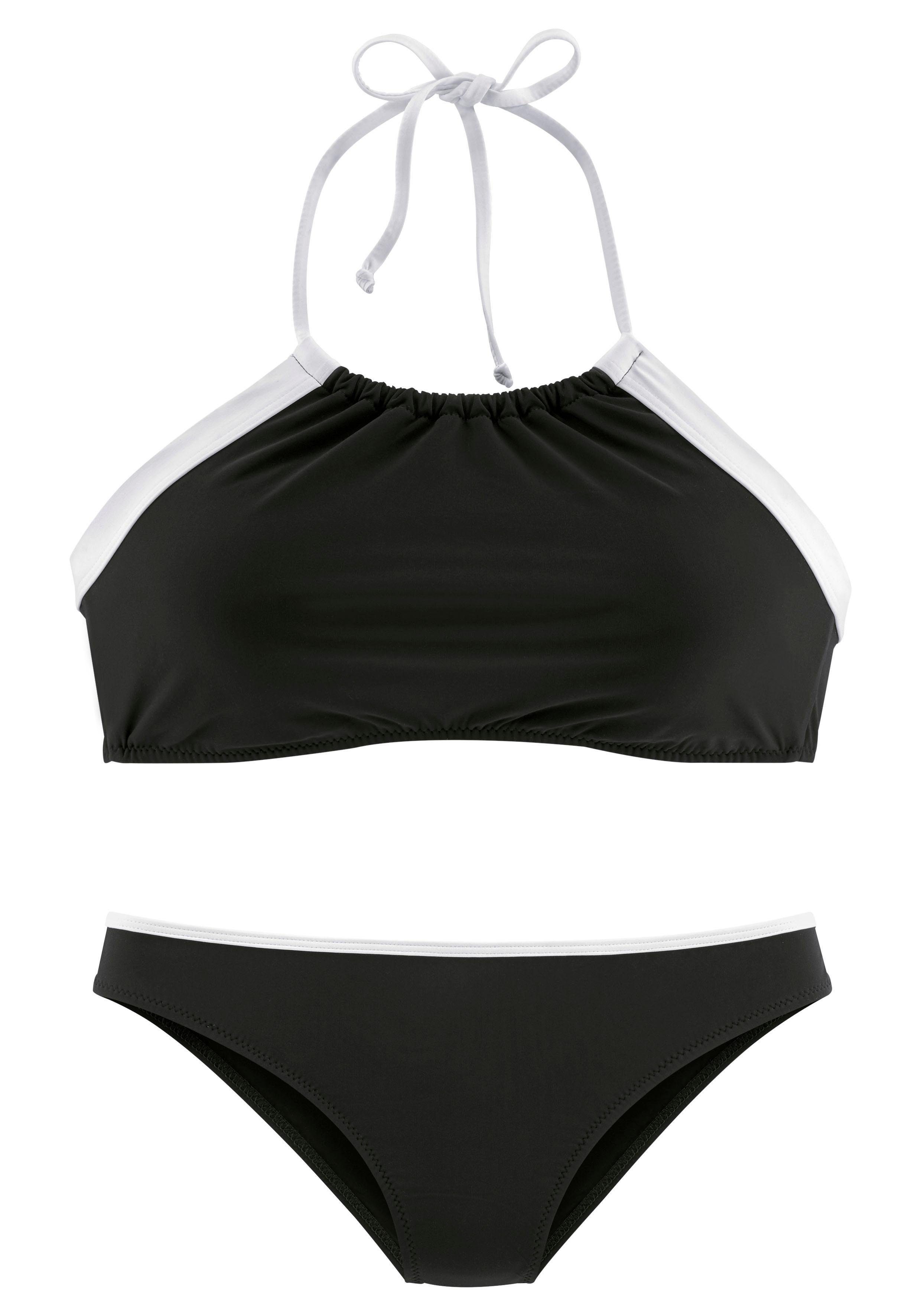 LASCANA Bustier-Bikini mit kontrastfarbener Einfassung günstig online kaufen