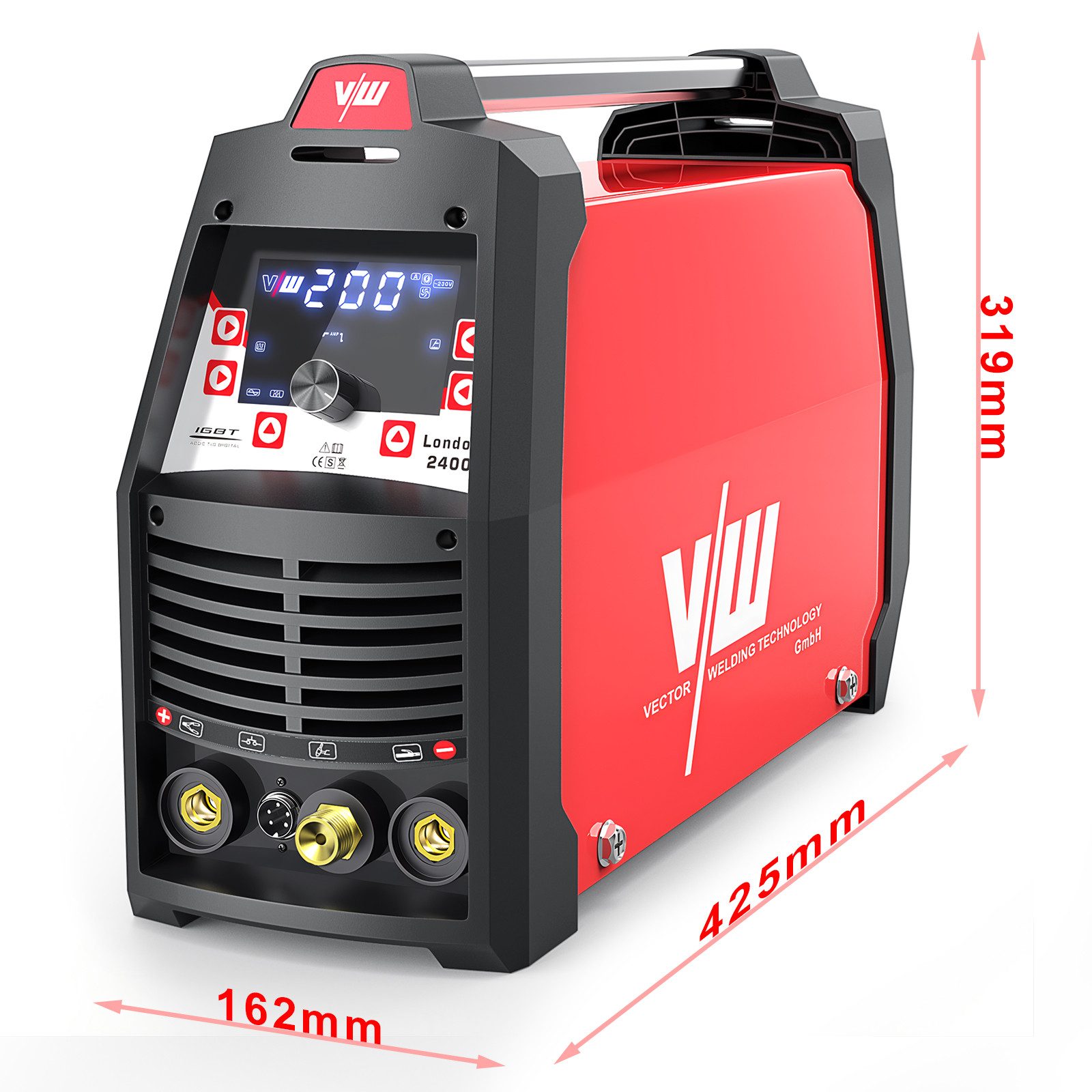 VECTOR WELDING Inverterschweißgerät AC/DC WIG Schweißgerät 200A, Digital-Display, Puls, MMA 170A