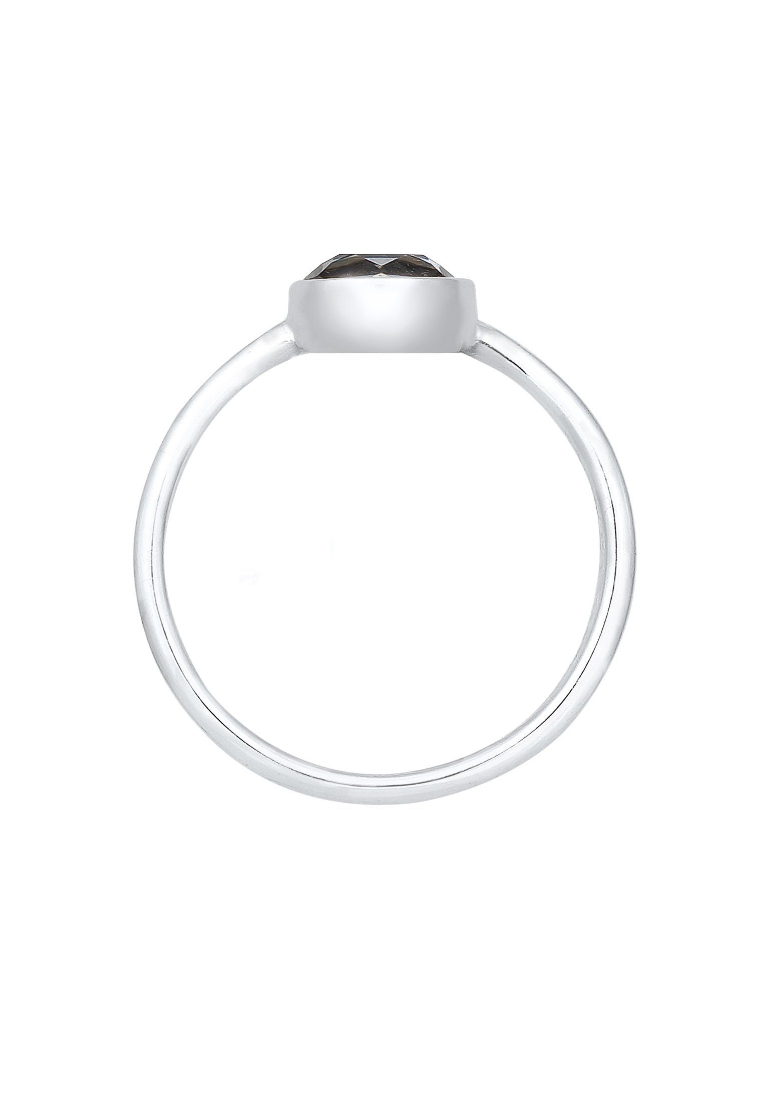Elli Verlobungsring Oval Glas Kristalle Grau 925 Sterling Silber