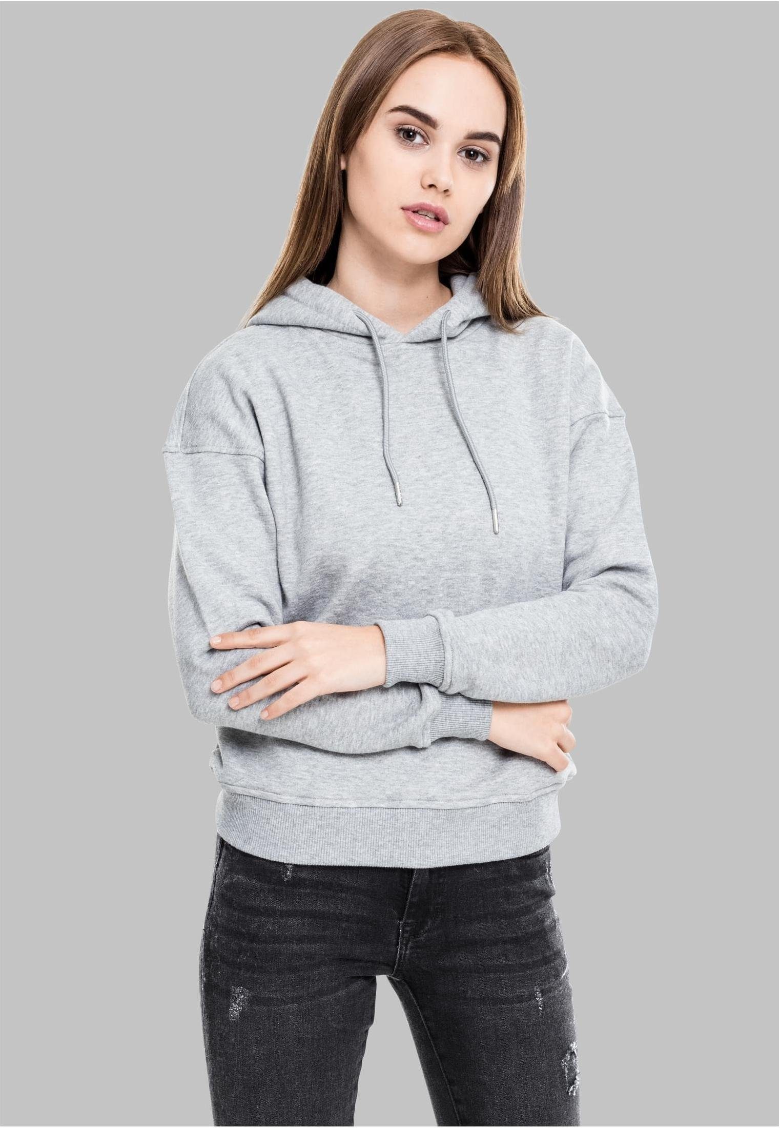URBAN CLASSICS Kapuzenpullover Damen Hoody Kapuzenpullover mit breiten Rippbündchen