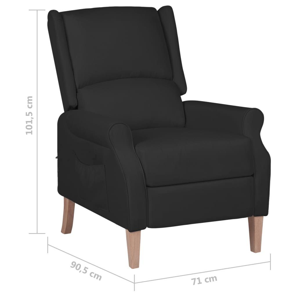 (1-St) Relaxsessel Stoff vidaXL Sessel Schwarz Verstellbar