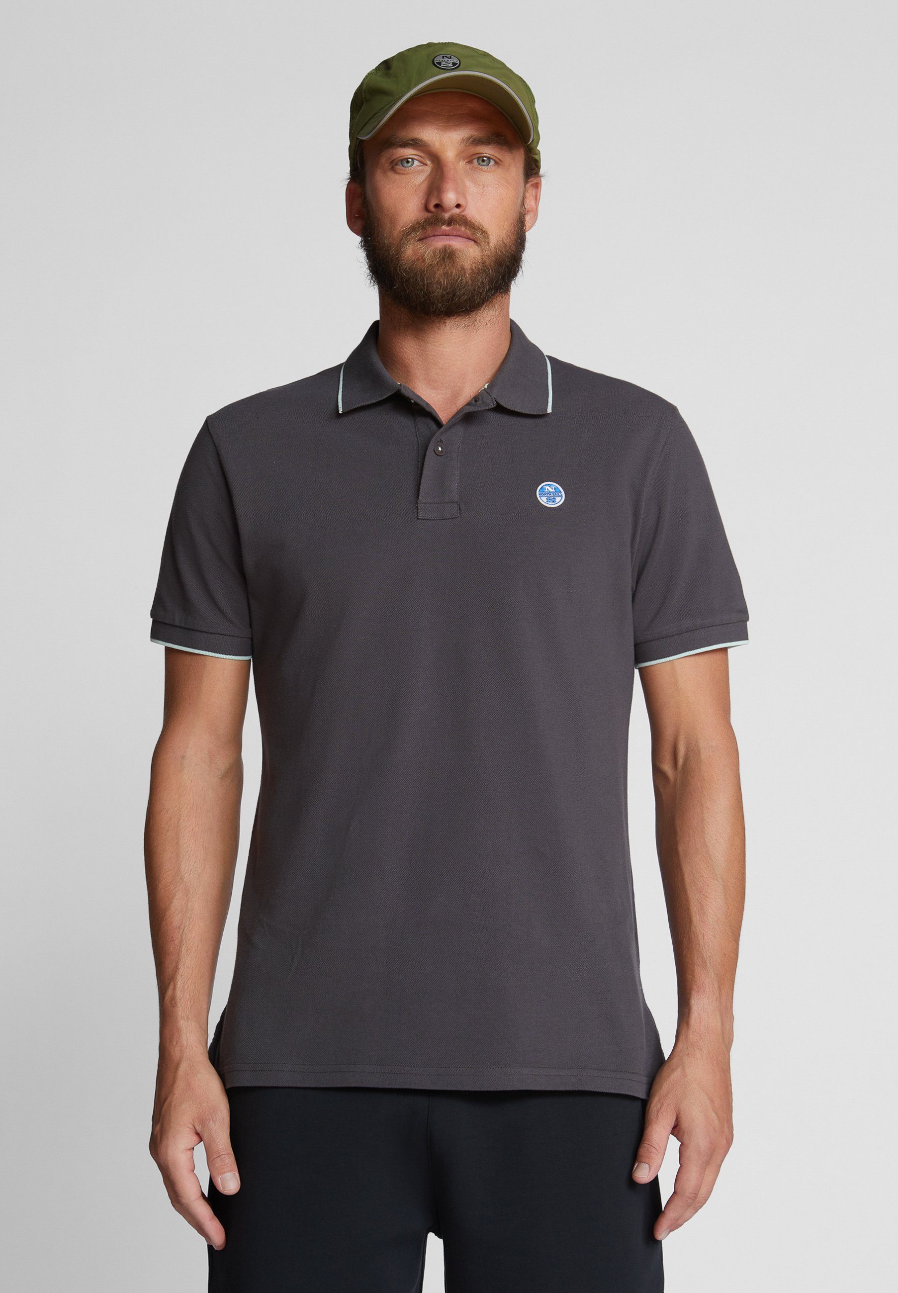 North Sails Poloshirt Bedrucktes Poloshirt ASPHALT