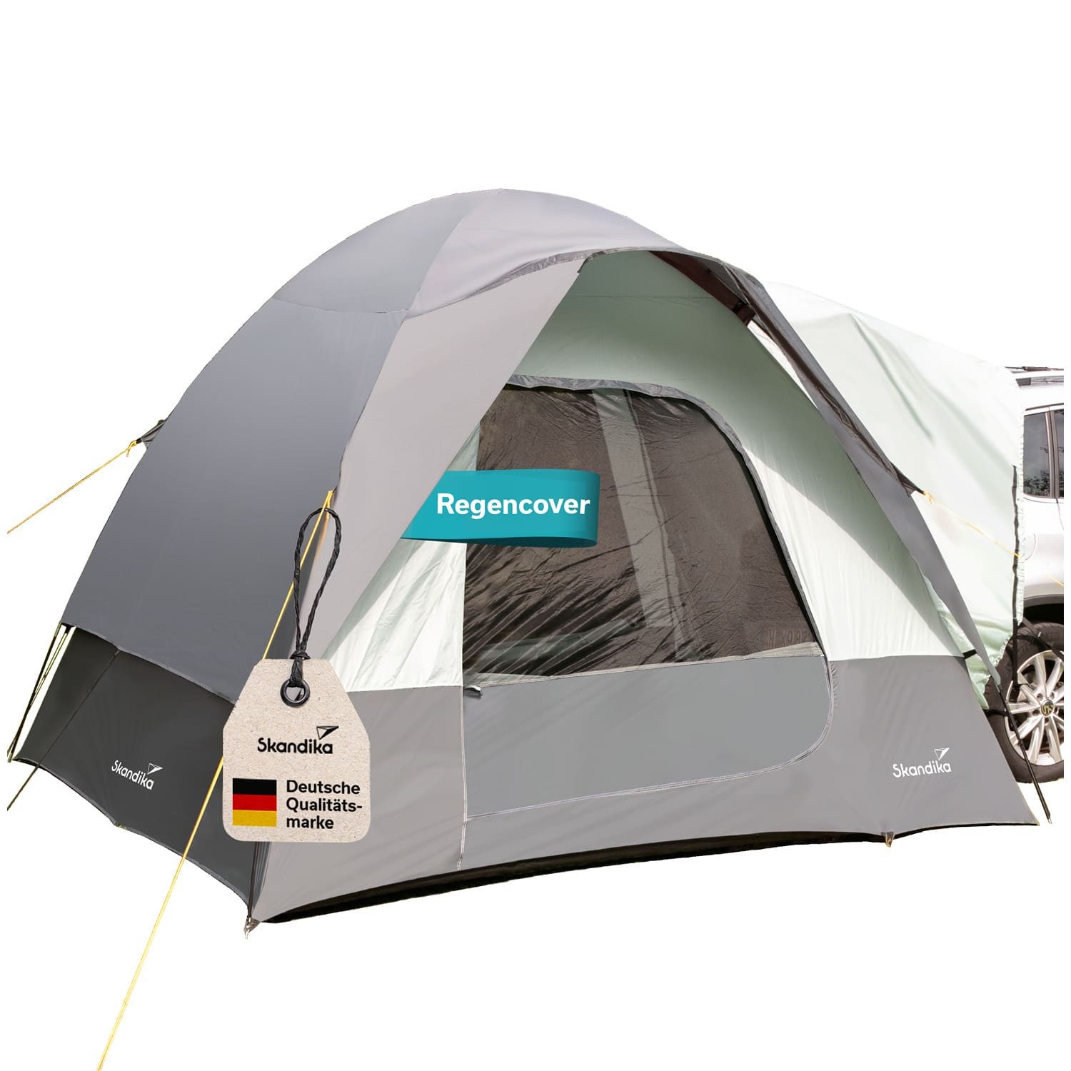 Skandika Buszelt Pitea SUV Protect, Heckzelt für Auto, CUV, Bus, Minivan, freistehend, Personen: 4 (Transporttasche, recyceltes Material, Haken für Campinglampe), eingenähter Zeltboden, 2,2 m Stehhöhe, wasserfest, 3000mm Wassersäule