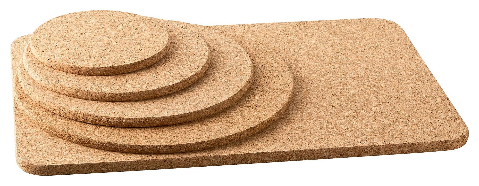 Kork-Deko.de Topfuntersetzer Topfuntersetzer aus Presskork in verschiedenen Größen, (15,20,25,30cm Durchmesser)