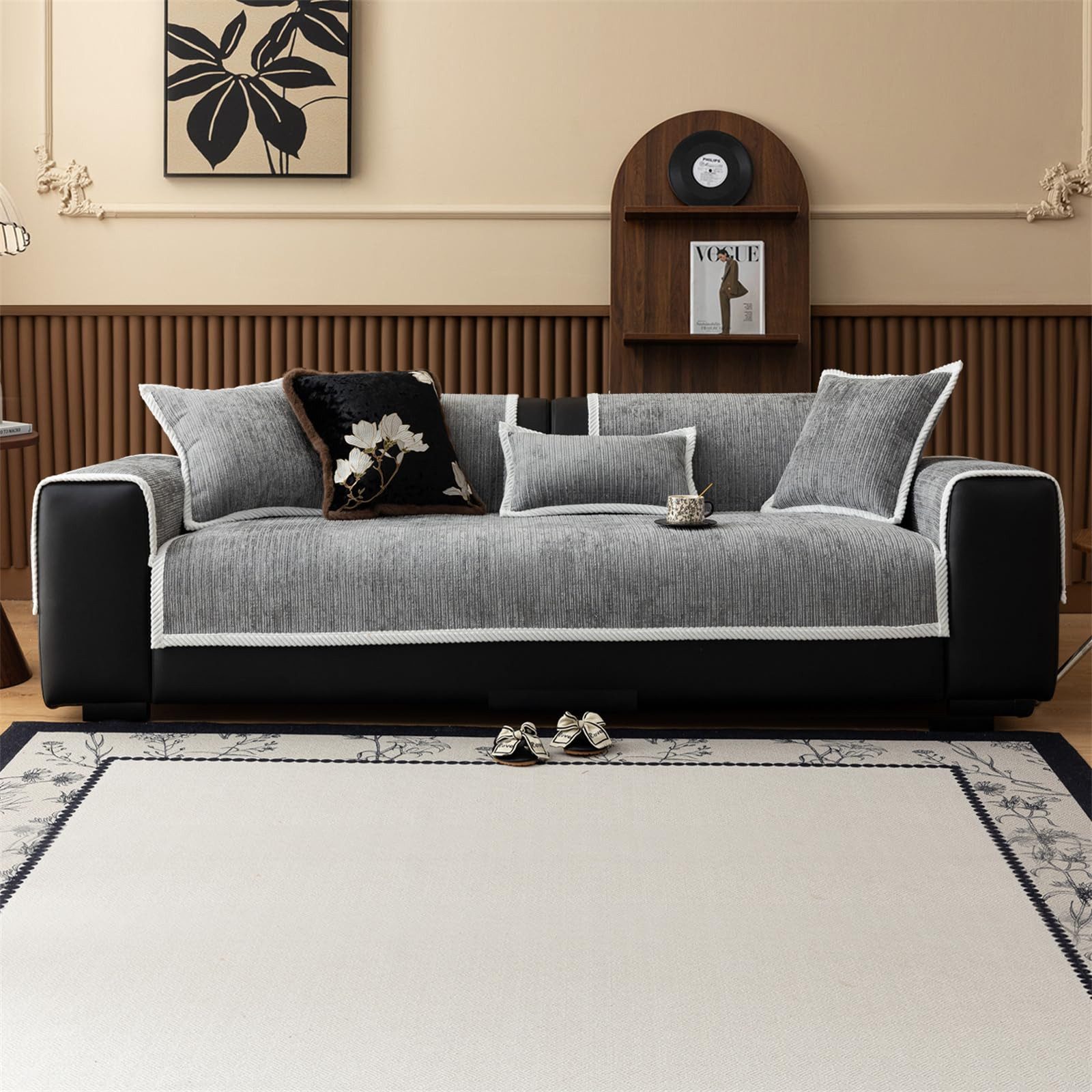 Diwzbyn Sofaschoner Hund Katze Hussen Rutschfeste Überwurf Sofahussen Couch Bezug, Sofaschutzdecke: 1-4-Sitzer Ecksofa, Sofa Überwurf – Bild 3 von 5