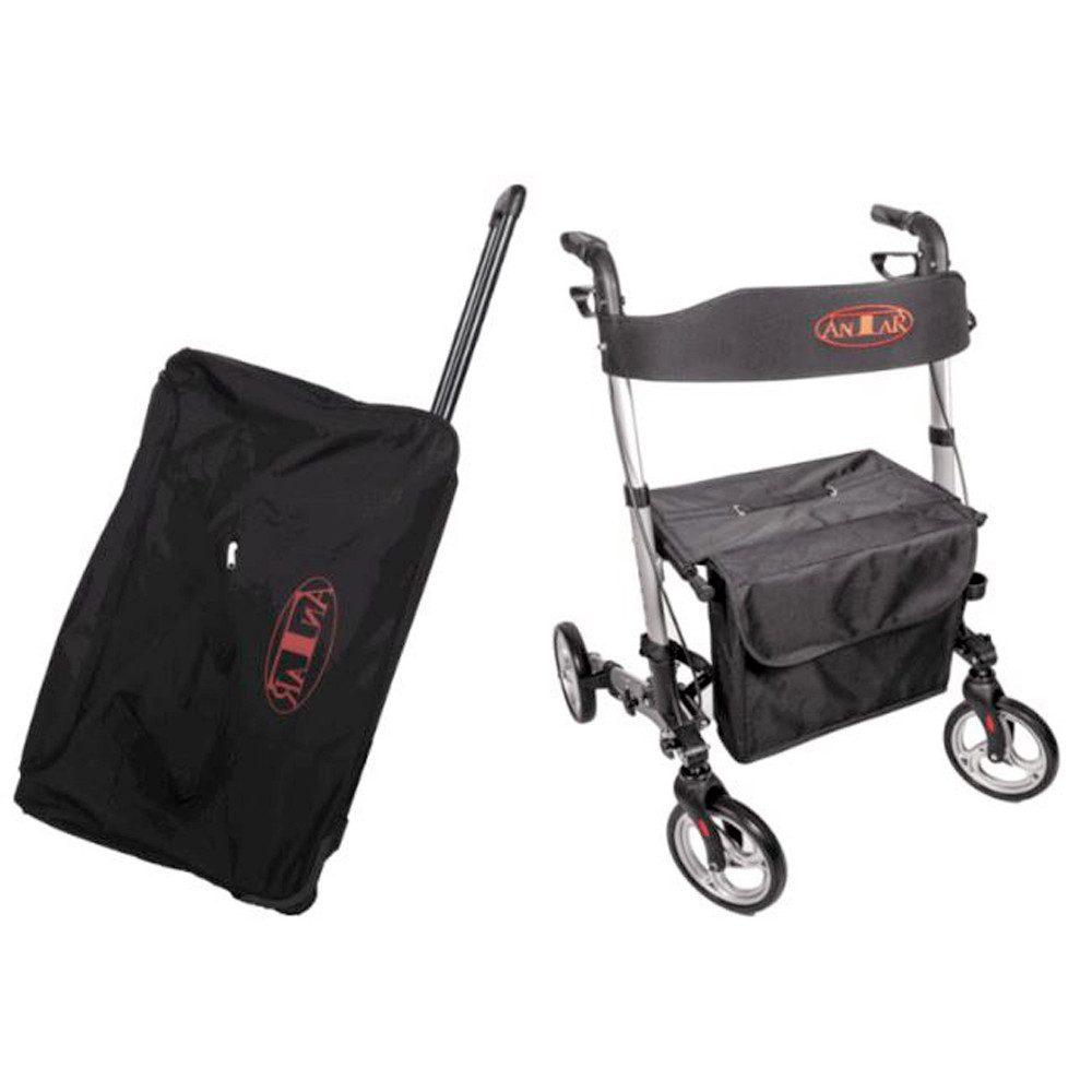 Antar Rollator Aluminium Leichtgewicht zusammenklappbar Rollator mit Transporttasche, Reise Rollator