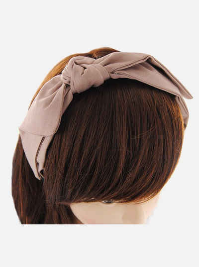 axy Haarreif Haarreif mit Schleife, Vintage Damen Breiter Haareifen Haarband mit leichten Glanz