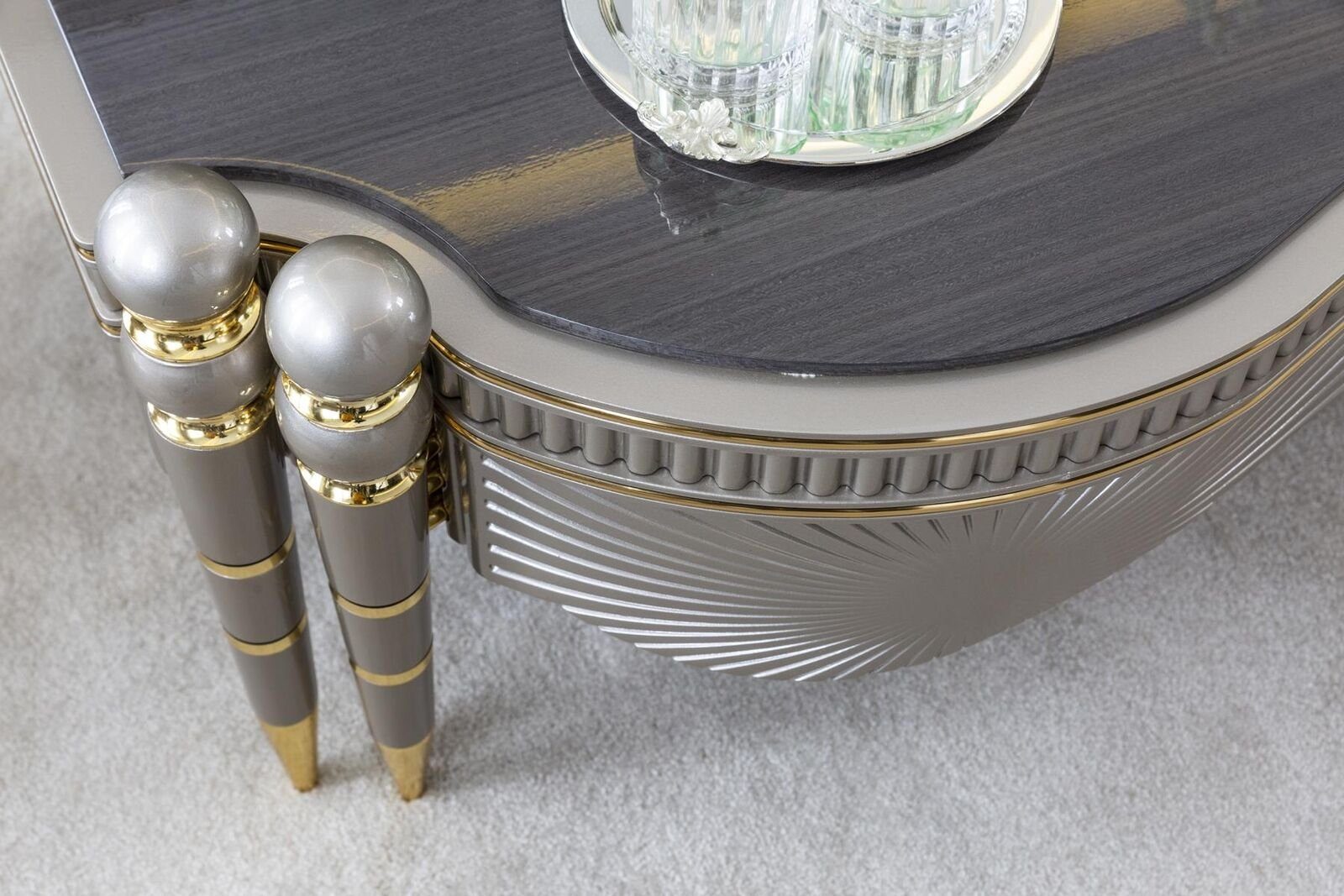 Luxus Wohnzimmer Design Elegantes Couchtisch Metall JVmoebel Couchtische Couchtisch Grau