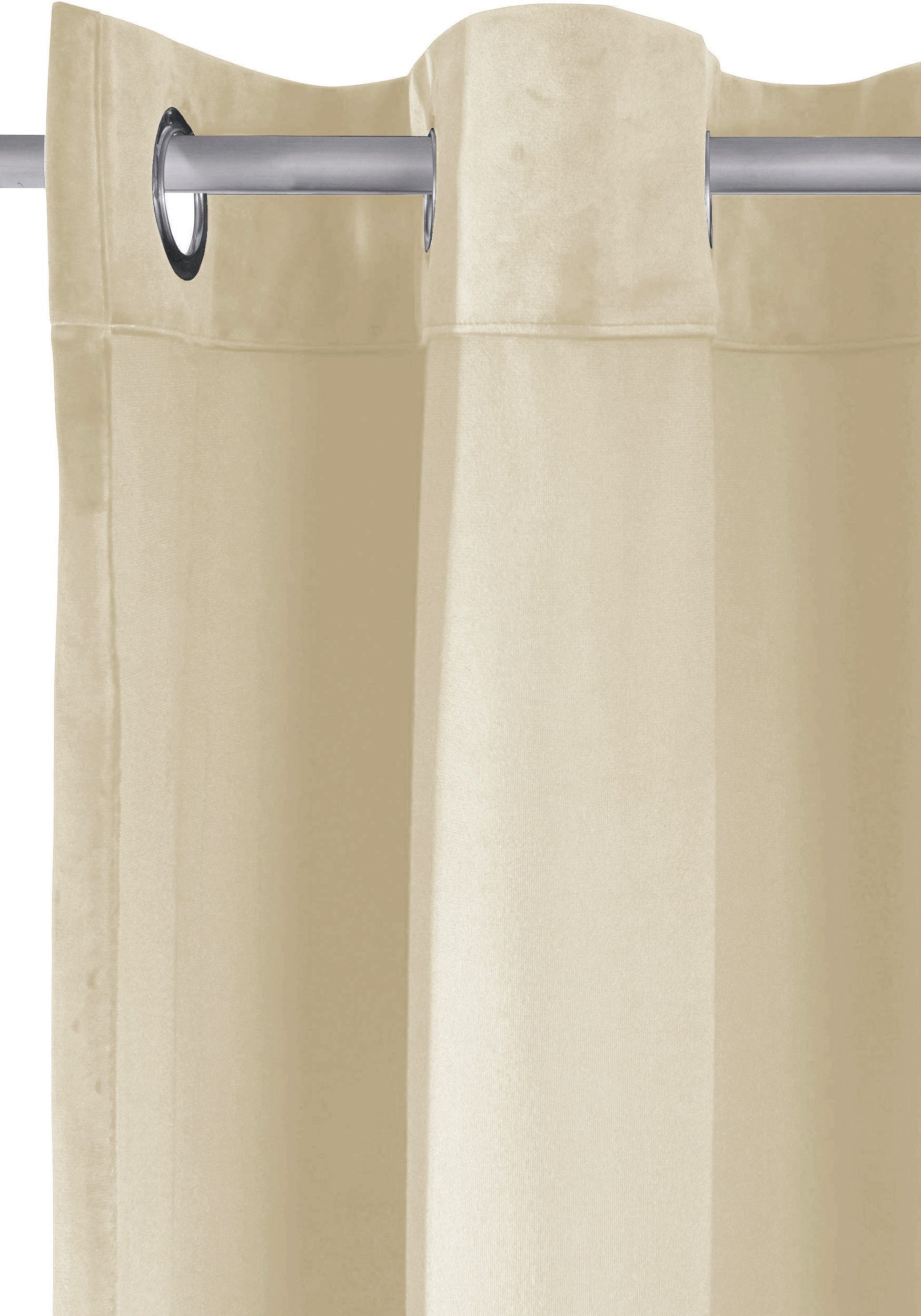 OTTO home Vorhang Velvet Uni, Ösen, blickdicht, 2er-Set, Samt (2 St), Ösen, blickdicht, Polyester, Blickdichter Samt, 2-er Set, edel, Gardine, multifunktional – Bild 4 von 5