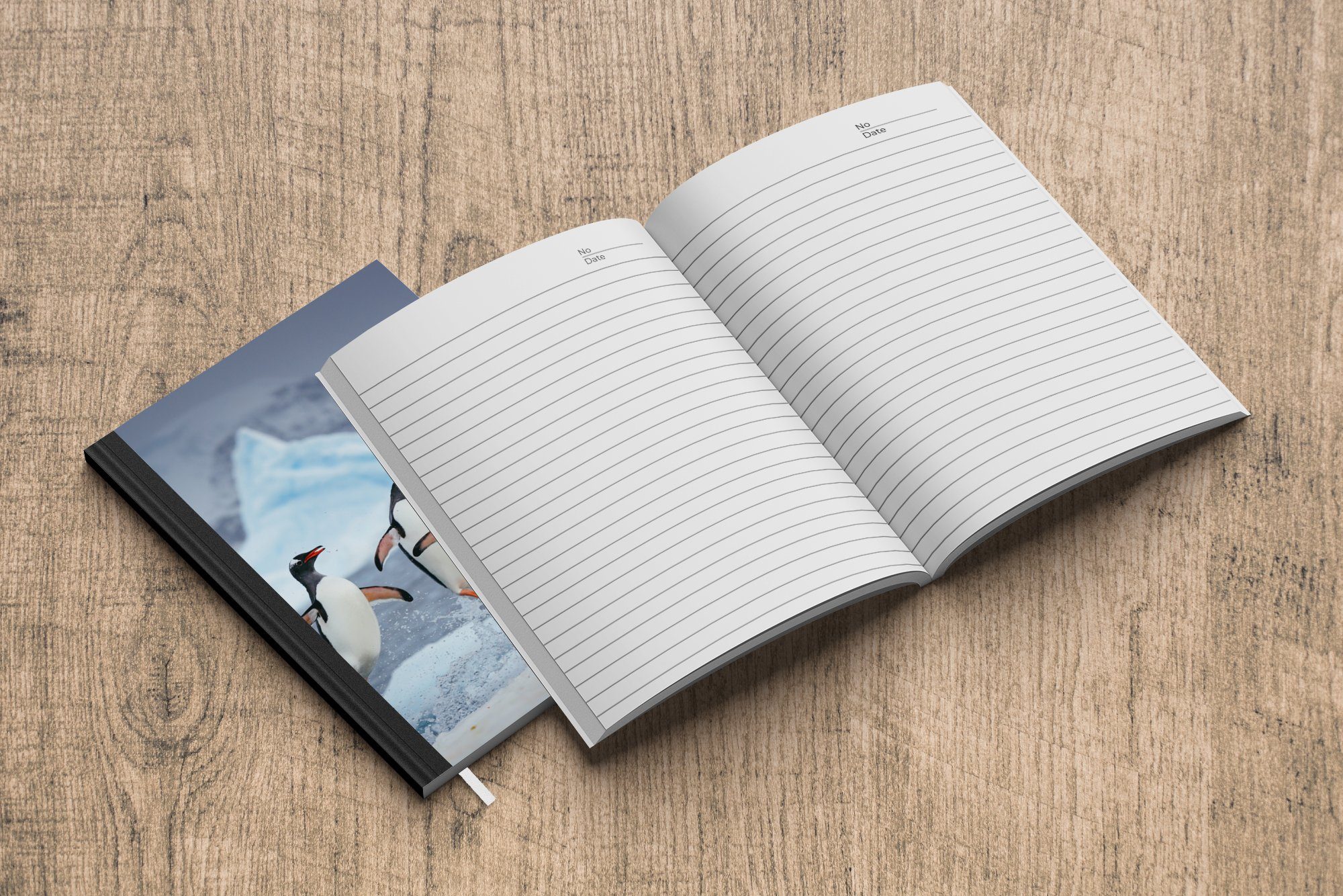 springen Notizbuch Journal, Wasser, Pinguine Haushaltsbuch 98 aus A5, Seiten, dem Notizheft, Tagebuch, MuchoWow Merkzettel,