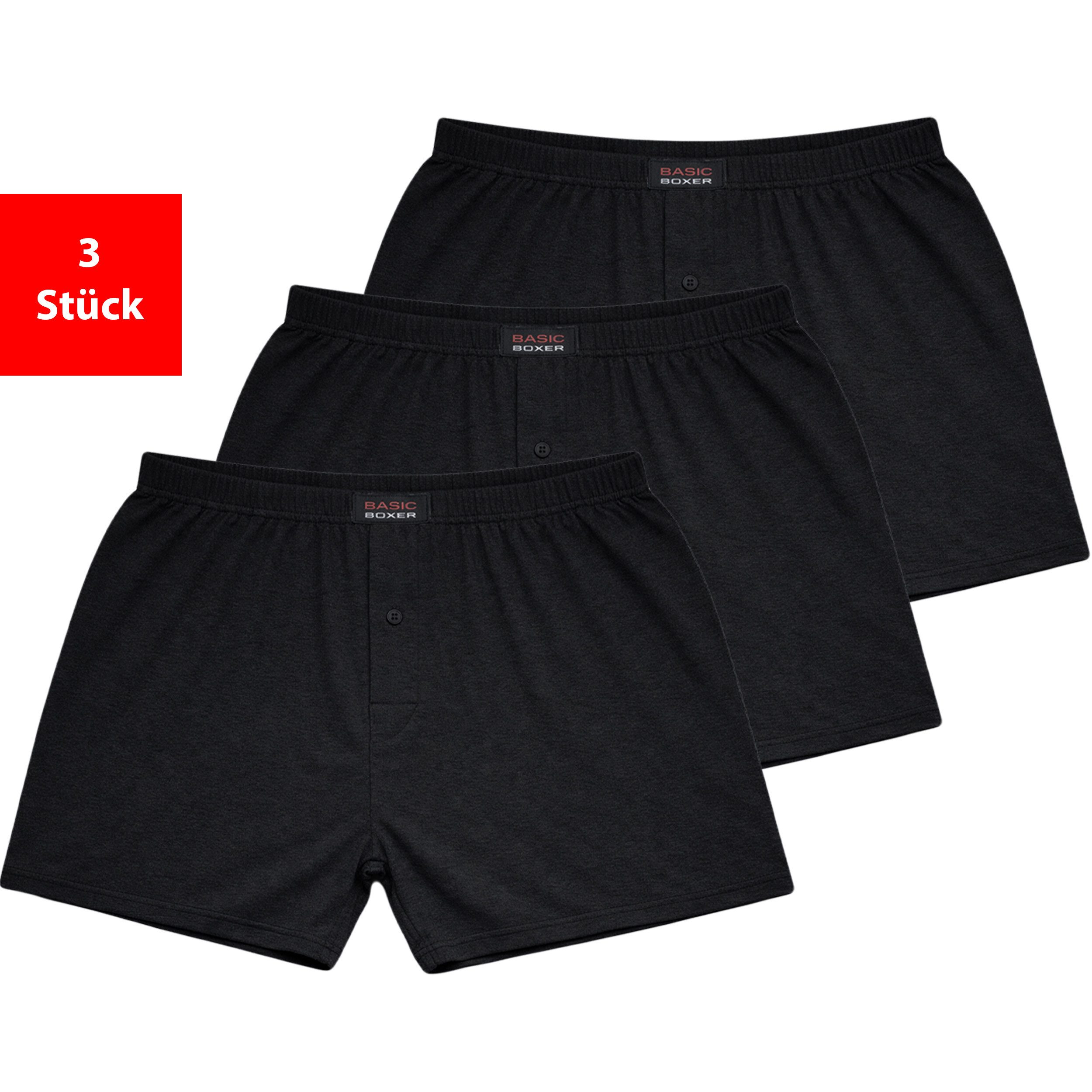 Fashionschmiede Boxershorts Herren Boxershorts Baumwolle 3er-9er Pack Eingriff Unterwäsche (Set, 3-St., 3er-Pack) 100% Baumwolle, Komfortbund, große Größen S–6XL
