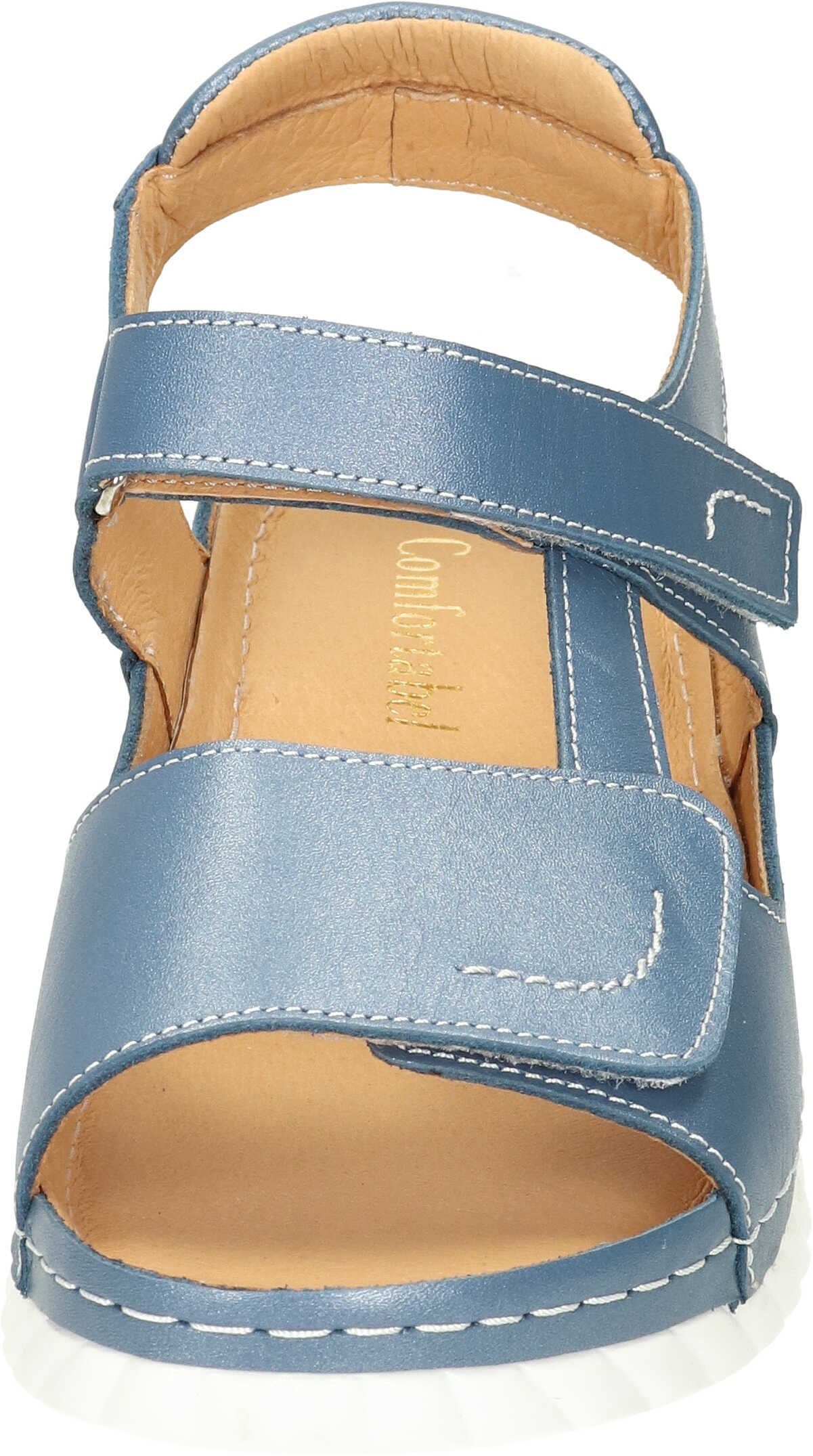 Sandaletten Leder echtem aus Sandalette blau Comfortabel