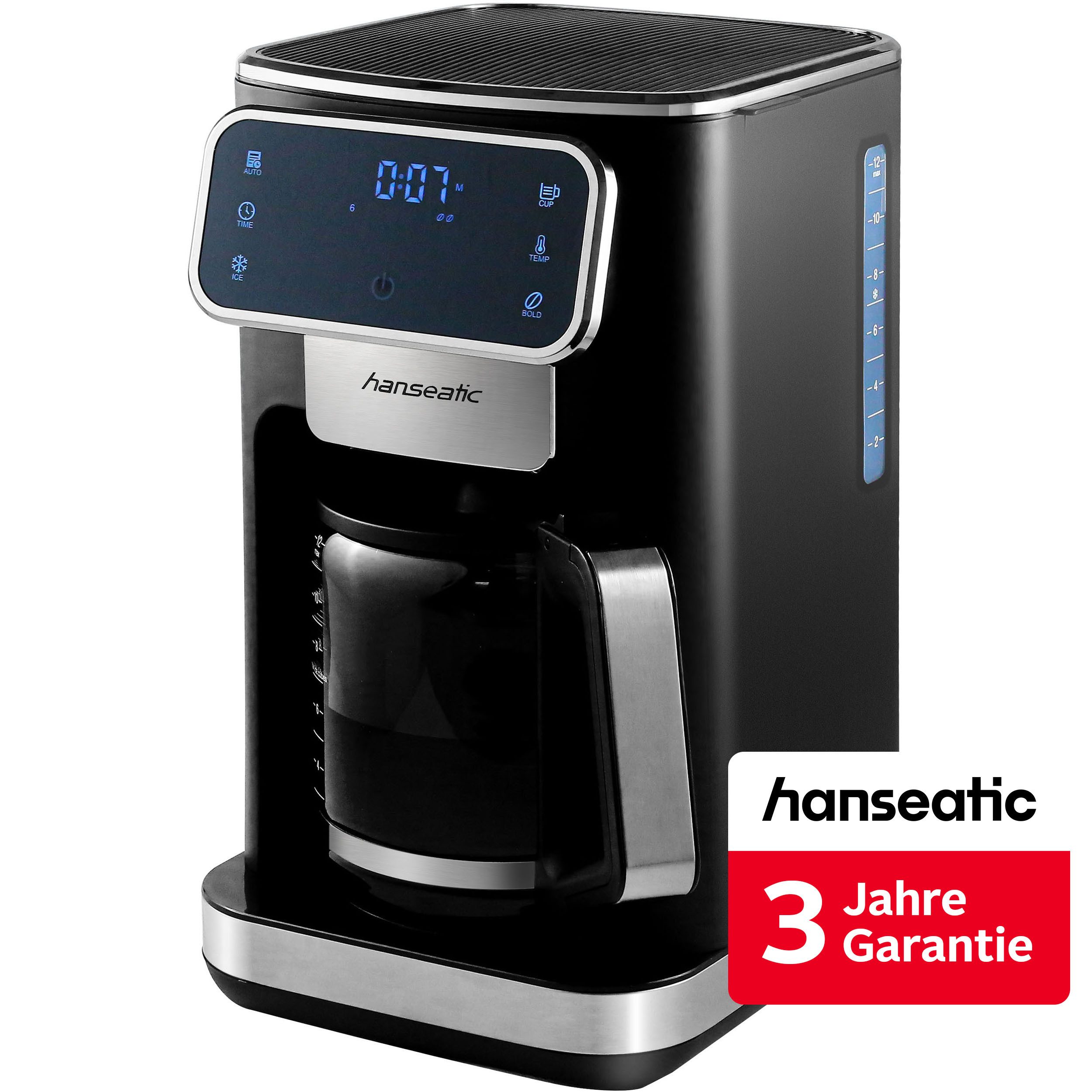 Hanseatic Filterkaffeemaschine HCMD151100BD, 1,5l Kaffeekanne, Papierfilter 1x4, inkl. 3 Jahre Herstellergarantie