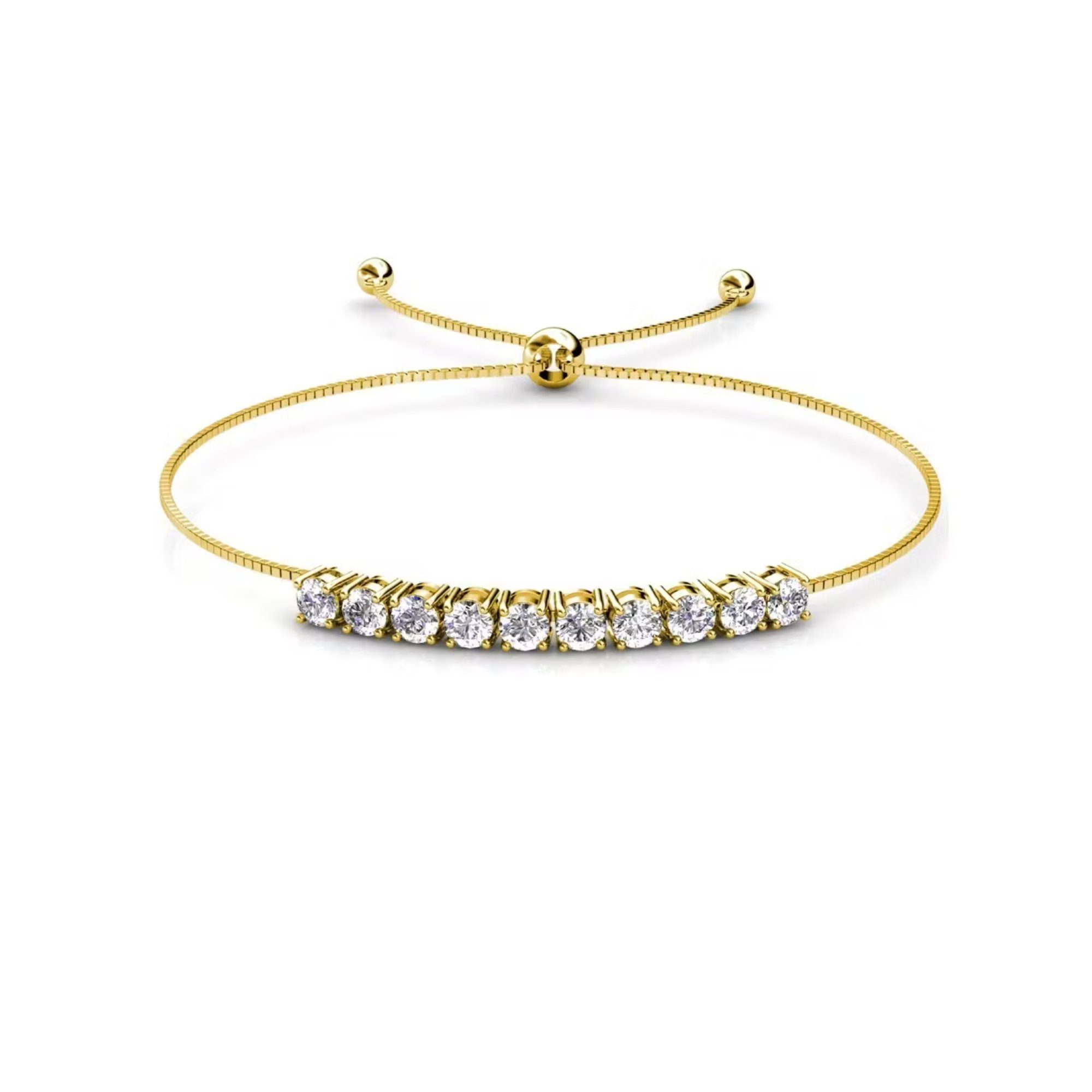 Kristall Schmuckset Goldschmuck 18 - & Karat Octavia Ohrrringe Armband (Gold), Halskette Mia Eisvogel Ella