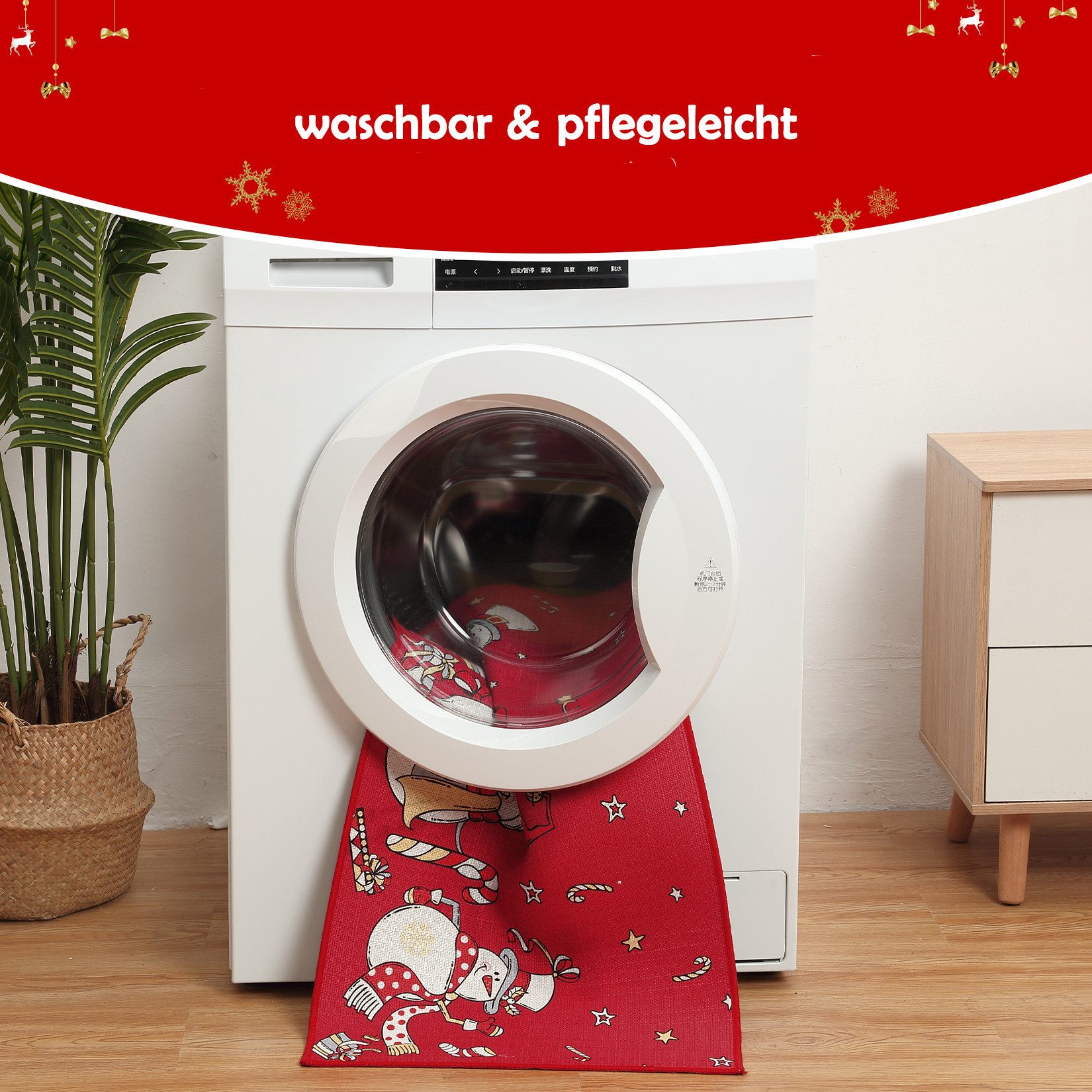 GarveeMore Fußmatte Schneemann, rechteckig, Höhe: 7 mm, Weihnachtsdesign mi günstig online kaufen