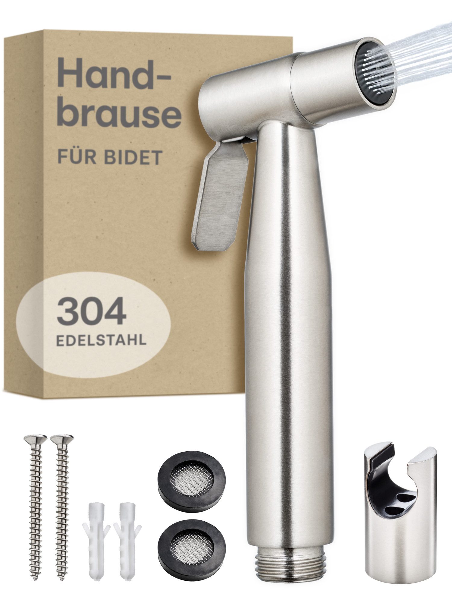 Praknu Bidetarmatur Bidet Handbrause - Duschkopf mit Halterung Edelstahl (S günstig online kaufen