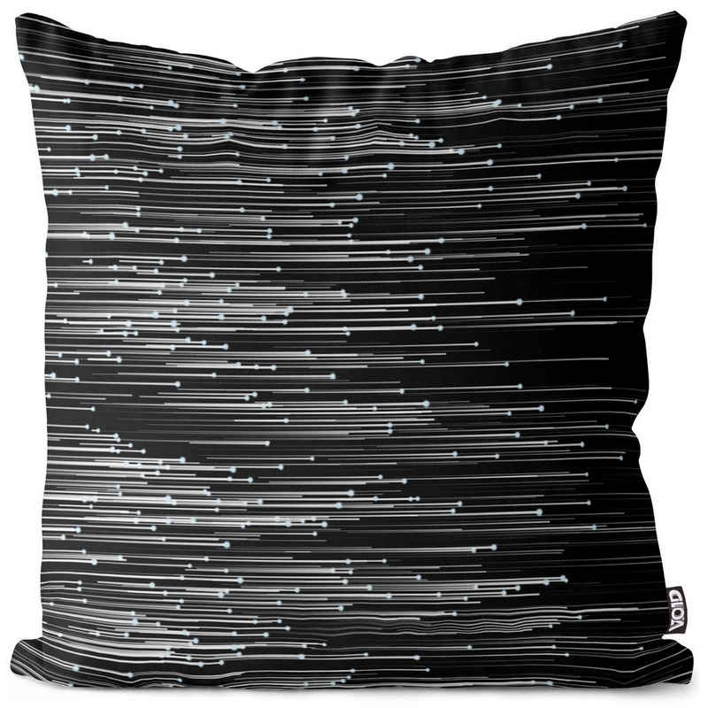Kissenbezug, VOID (1 Stück), Streifen Linien Schwarz Weiß Muster linie abstrakt dunkel technologie