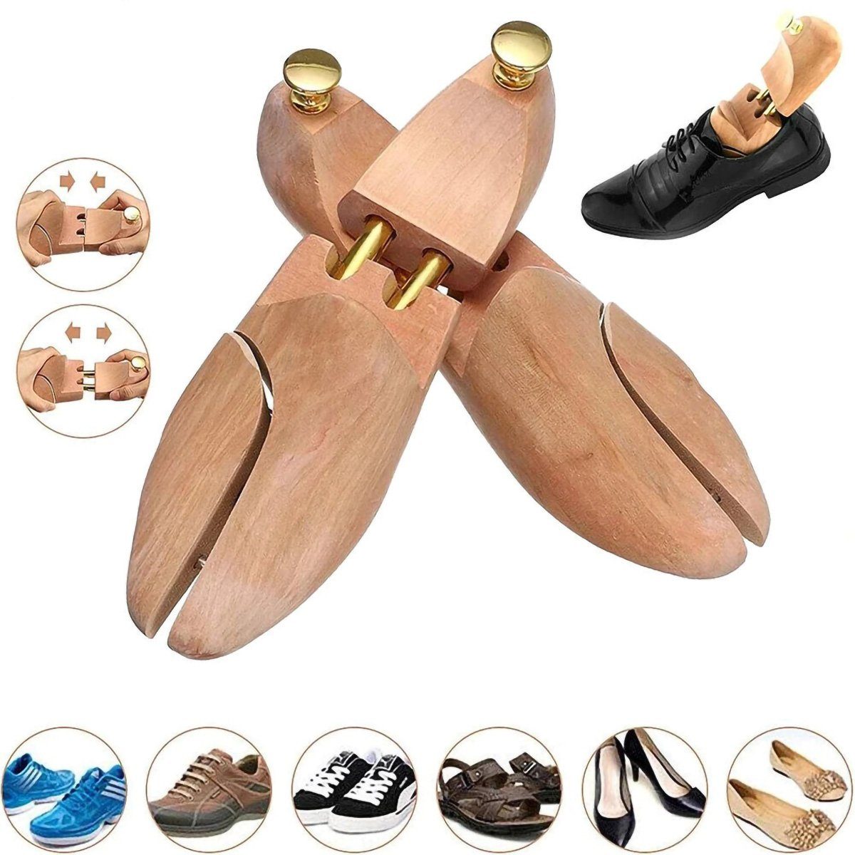 yozhiqu Schuhspanner Herrenschuhspanner aus massivem Holz, um die Schuhe in Form zu halten, Anti-Falten- und nicht verformbare Schuhspanner für Schuhe
