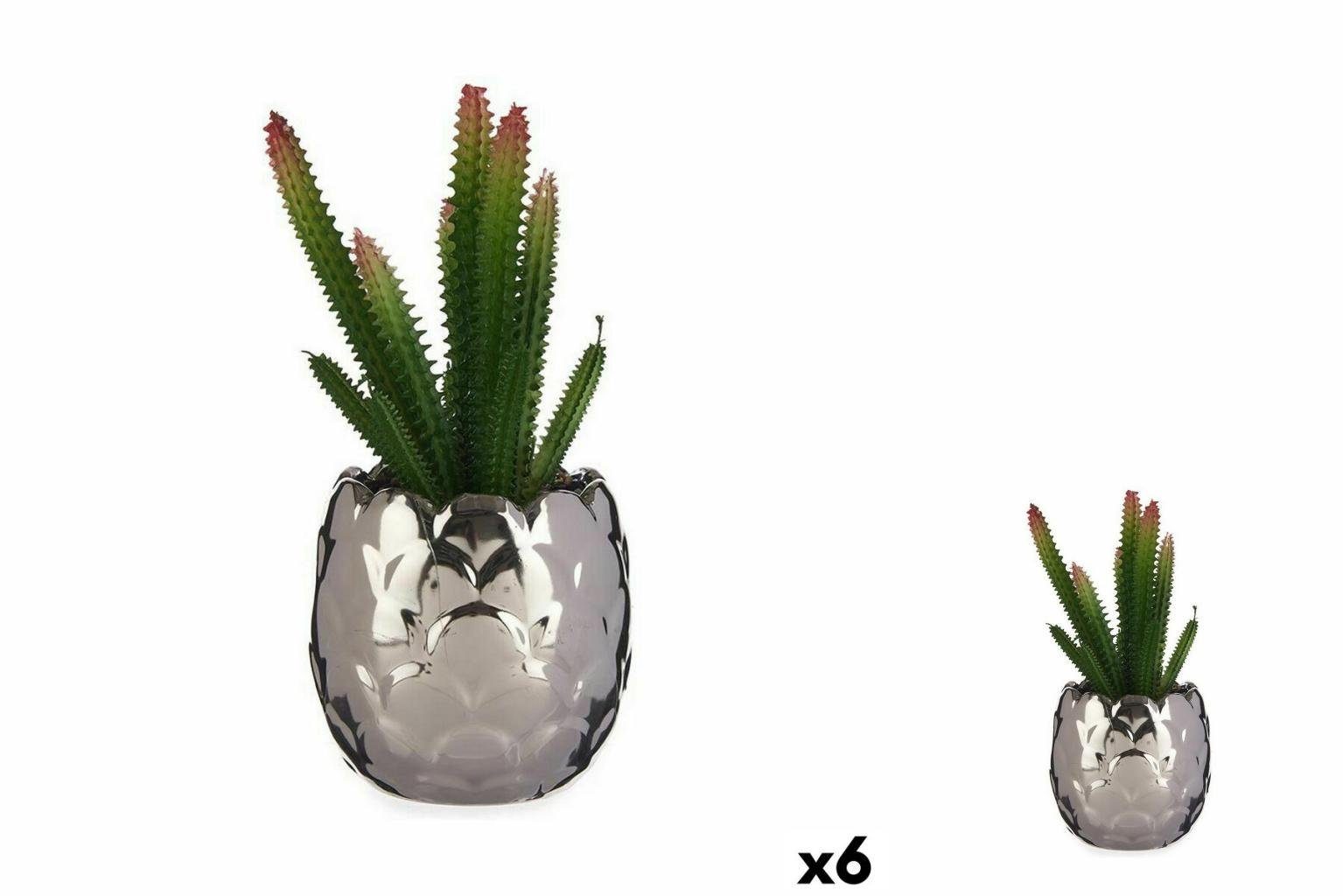 Keramik 10 Stü, 20 x Kaktus Zimmerpflanze cm Kunststoff Ibergarden, cm Künstliche x Dekorationspflanze 21 Höhe 6 aus 10