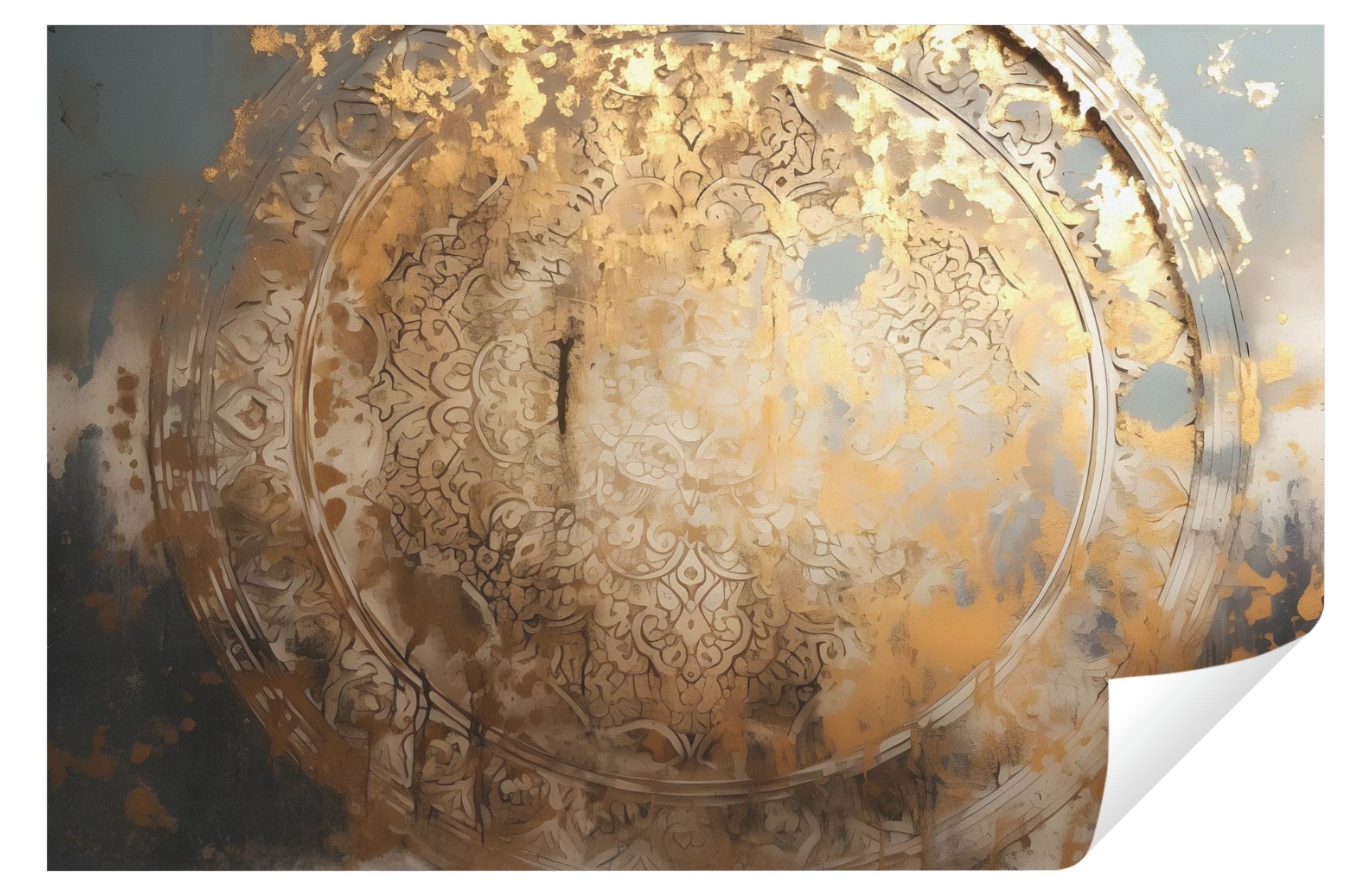 Wallarena Fototapete Mandala Beton Gold Vlies günstig online kaufen