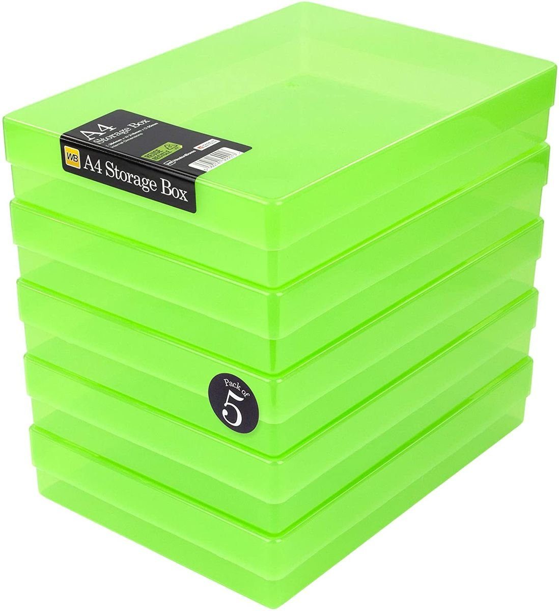 WestonBoxes Aufbewahrungsbox Variocolors A4 Aufbewahrungsbox grün transparent 312x225x57mm