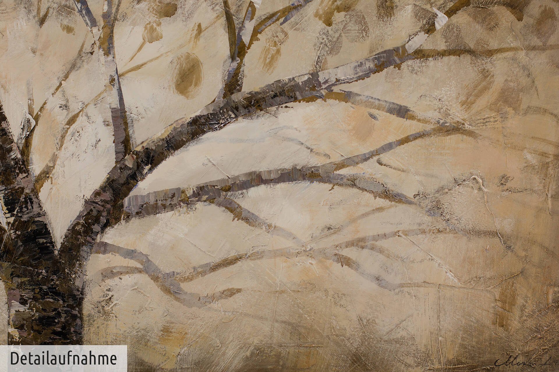 KUNSTLOFT Gemälde Der weise Baum 120x60 cm, Leinwandbild 100% HANDGEMALT Wandbild Wohnzimmer