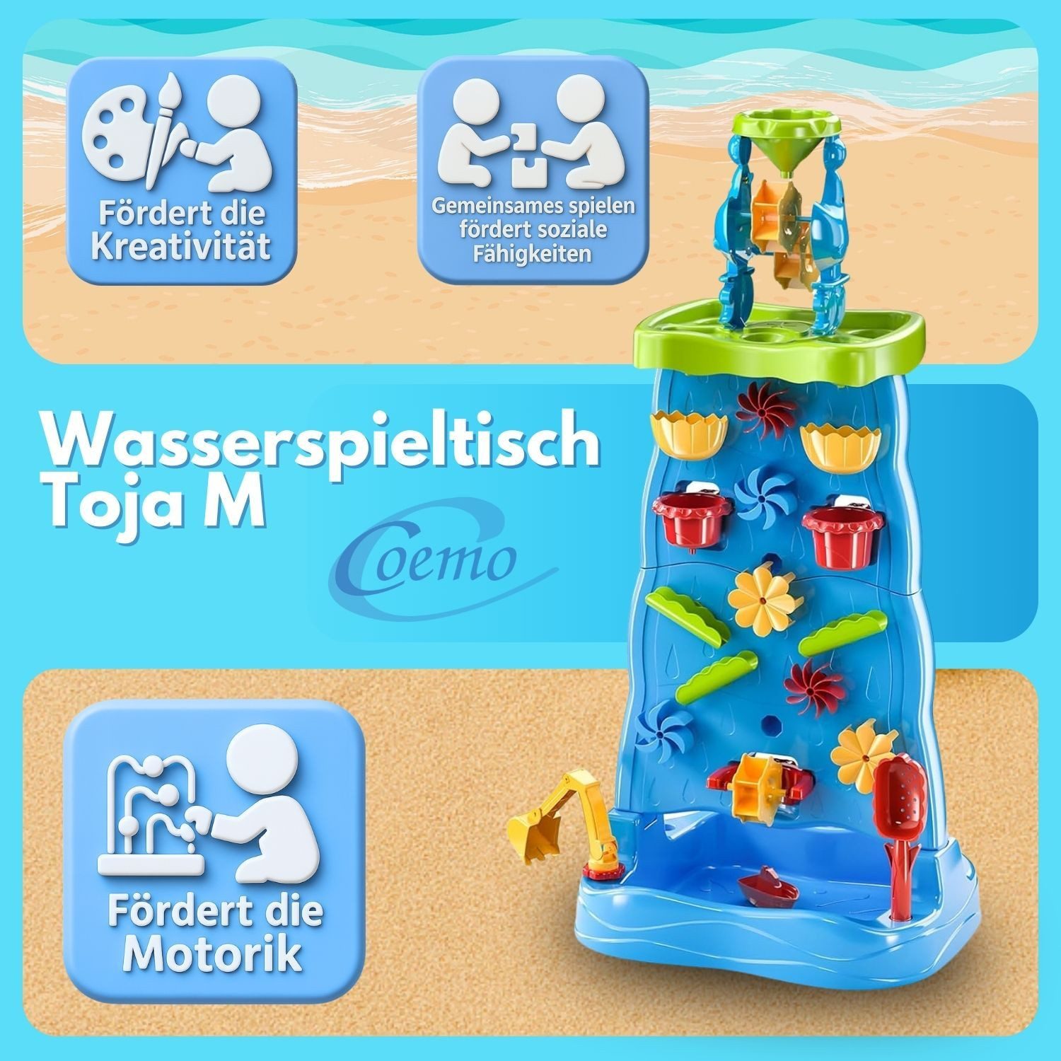 Coemo Spieltisch TOJA, M Wasserspieltisch Wasserfall günstig online kaufen
