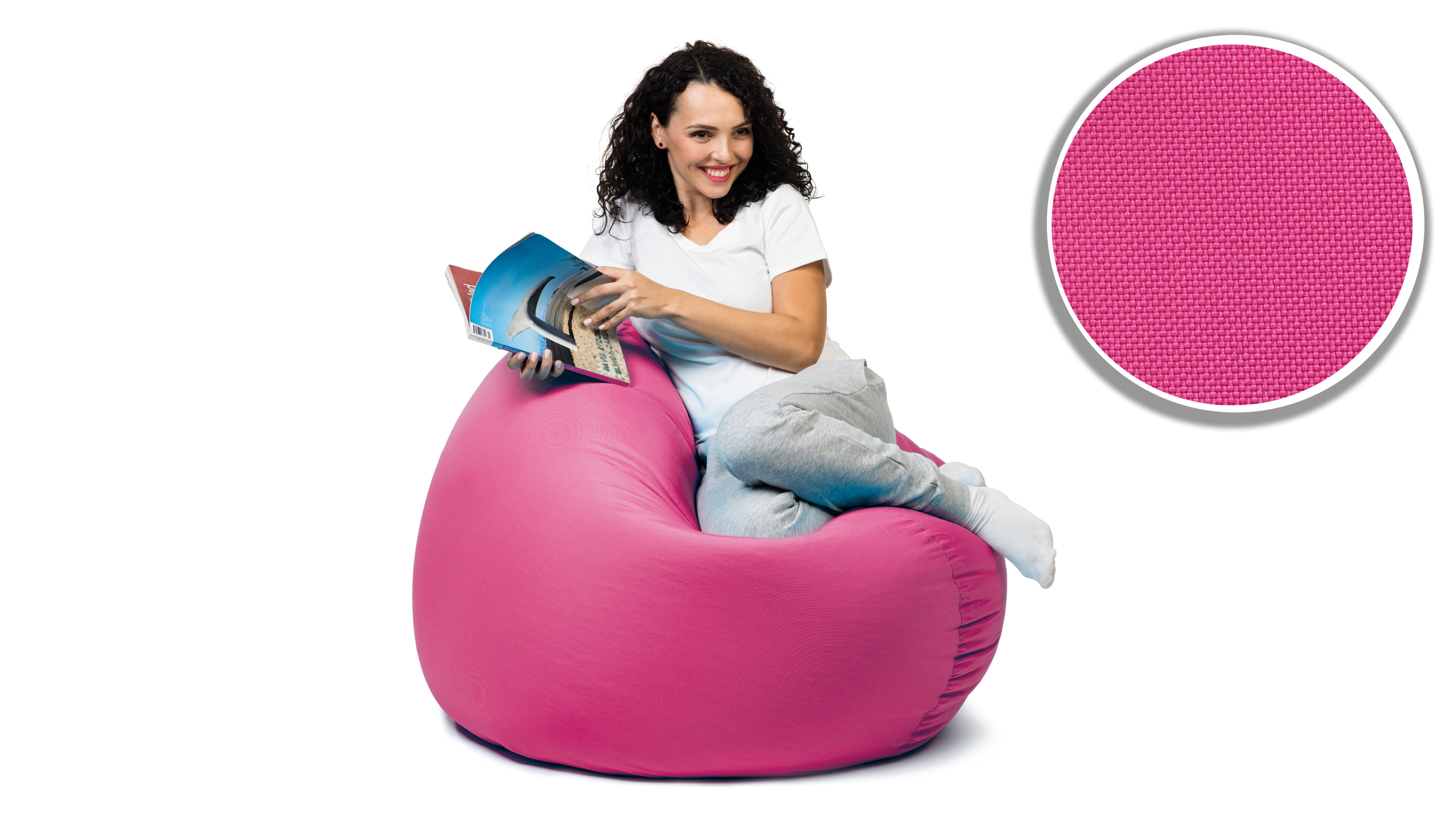sunnypillow Sitzsack mit Styropor für und Kinder Indoor Erwachsene Rosa Füllung Outdoor &