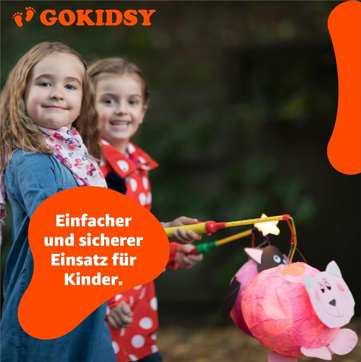 goKidsy Umzugslaterne Laternenstab Stern Laterne Elektrische Laterne - Kinder Erwachsene