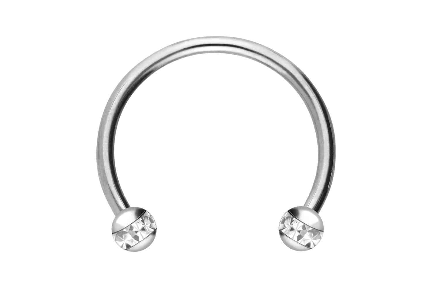 Piercing-Set Chirurgenstahl Hufeisenring EPOXY-RING-KUGELN
