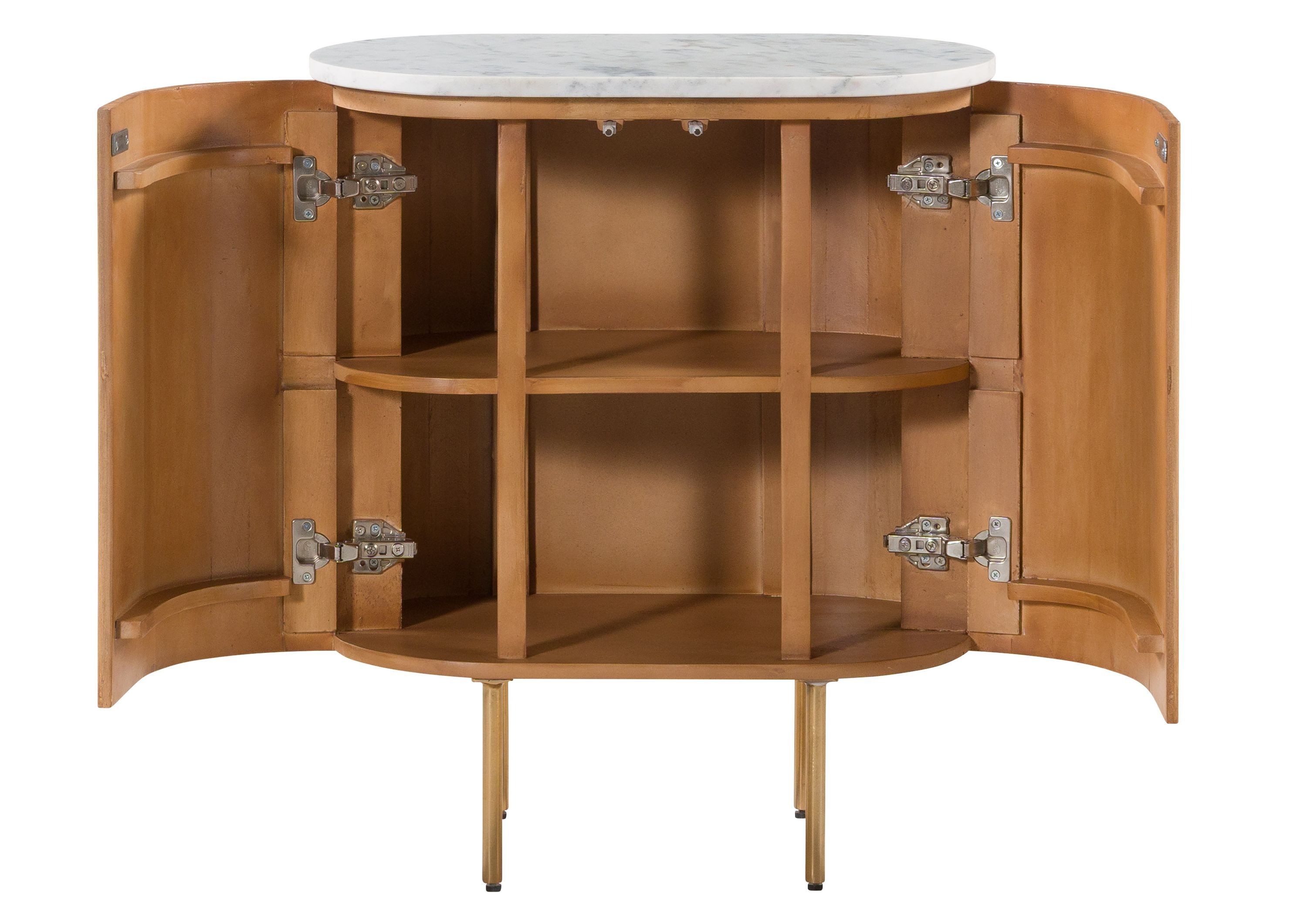 Massivmoebel24 Kommode BARCELONA (Massivholz), Mango 65x38x76 natur lackiert / Marmor weiß BARCELONA #515