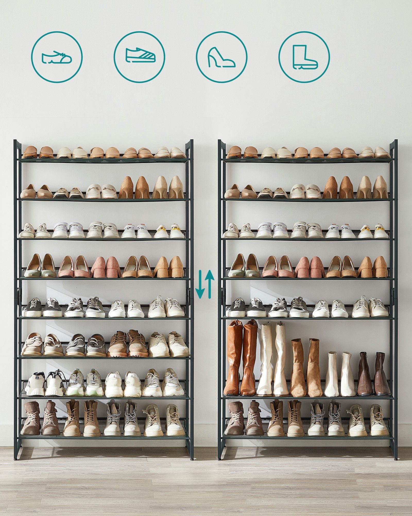 SONGMICS Schuhregal Schuhschrank, Schuhständer, verstellbare Schuhablage günstig online kaufen