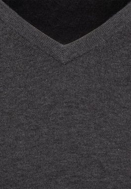 seidensticker Strickpullover Schwarze Rose Langarm V-Neck Uni